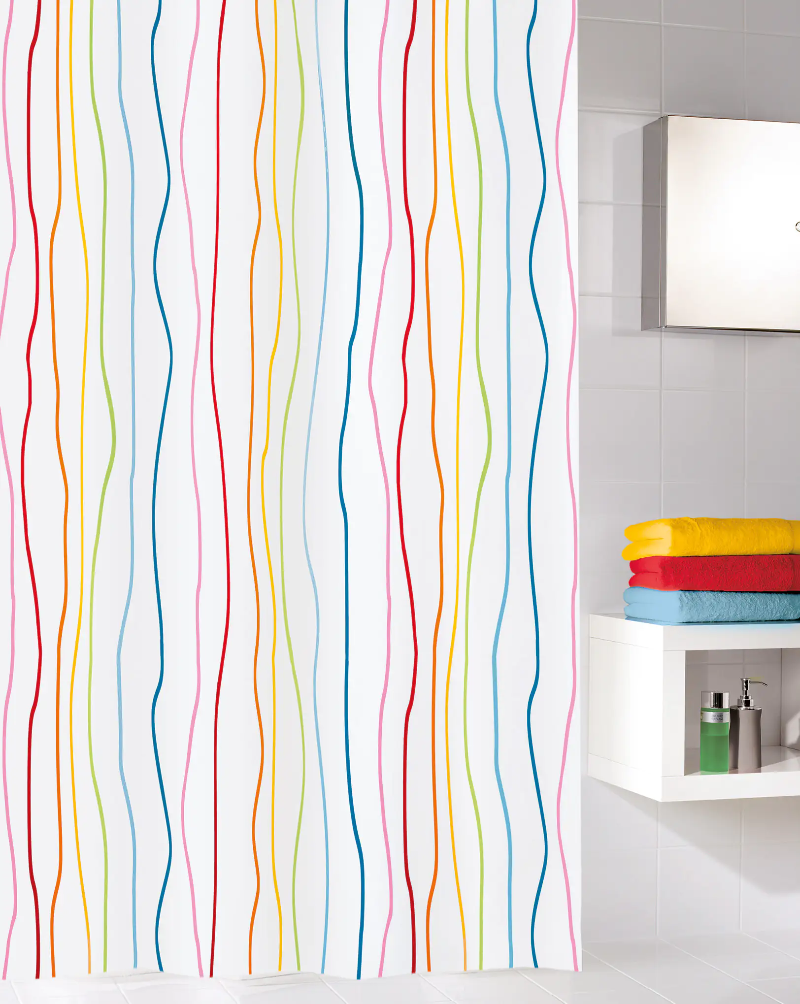 Kleine Wolke Duschvorhang Jolie multicolor, 180 x 200 cm
