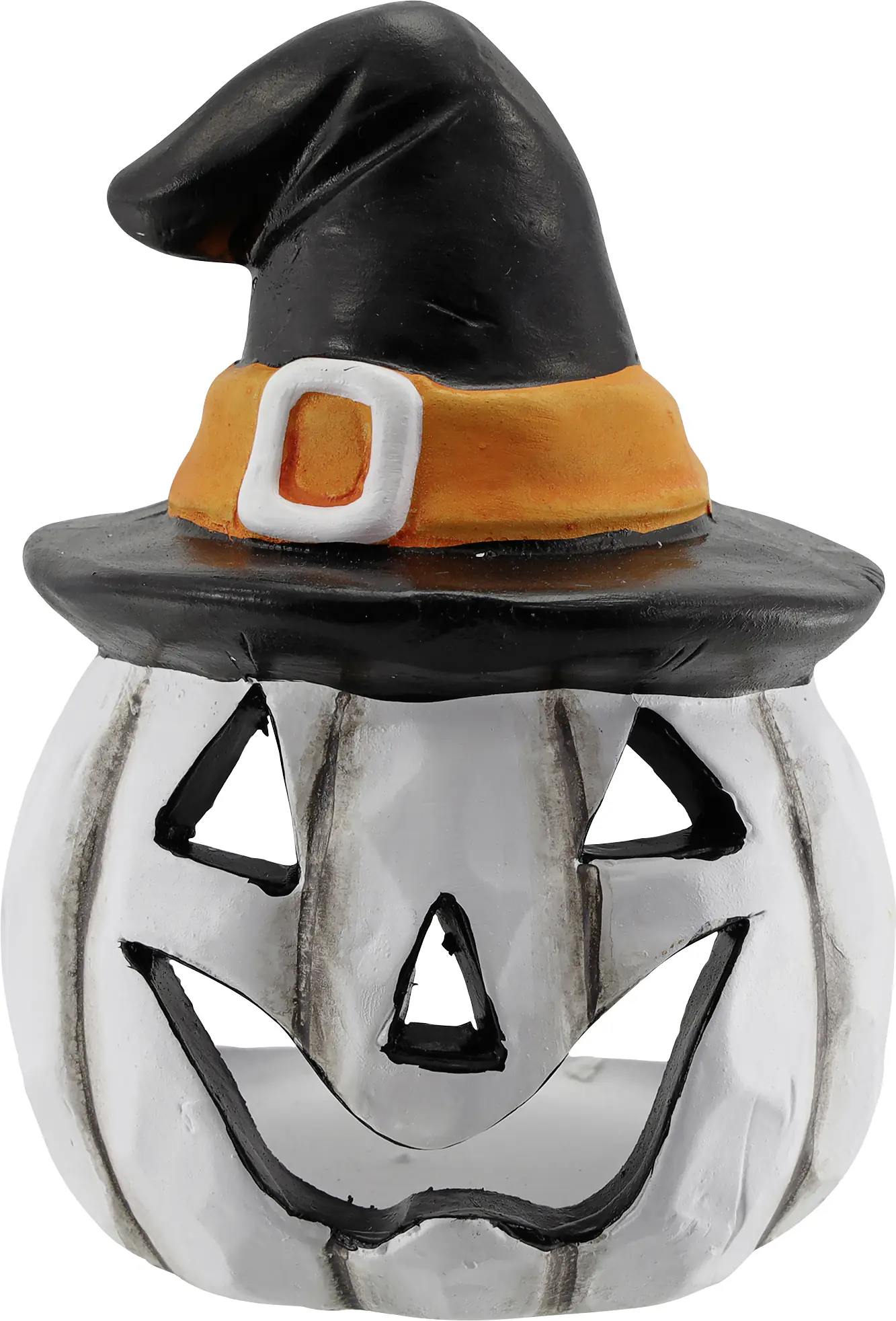 Windlicht Halloween aus Keramik 11 x 8 cm weiß schwarz