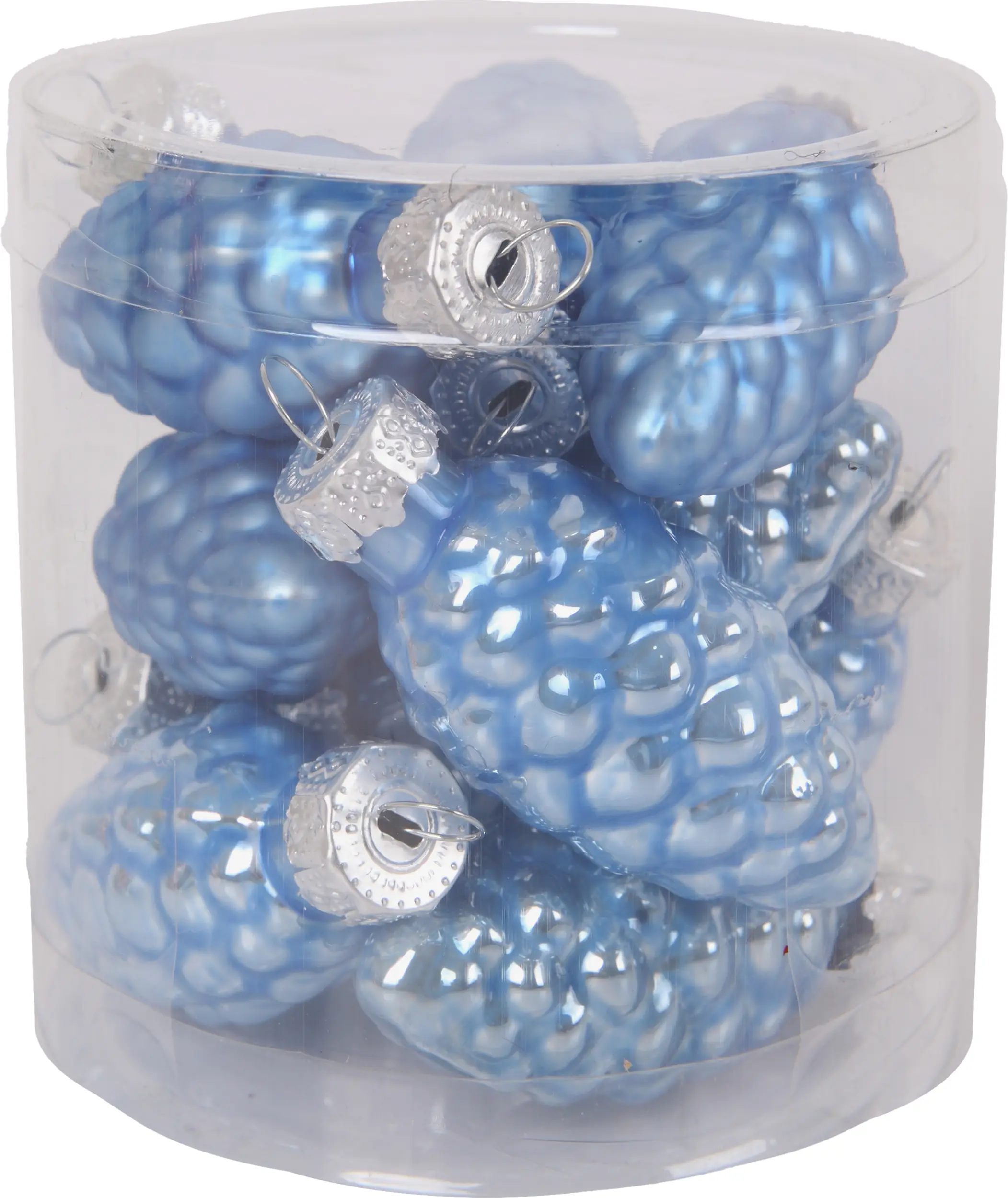 TrendLine Weihnachtskugeln aus Glas Tannenzapfen Ø 6 cm sky blue 12 Stück