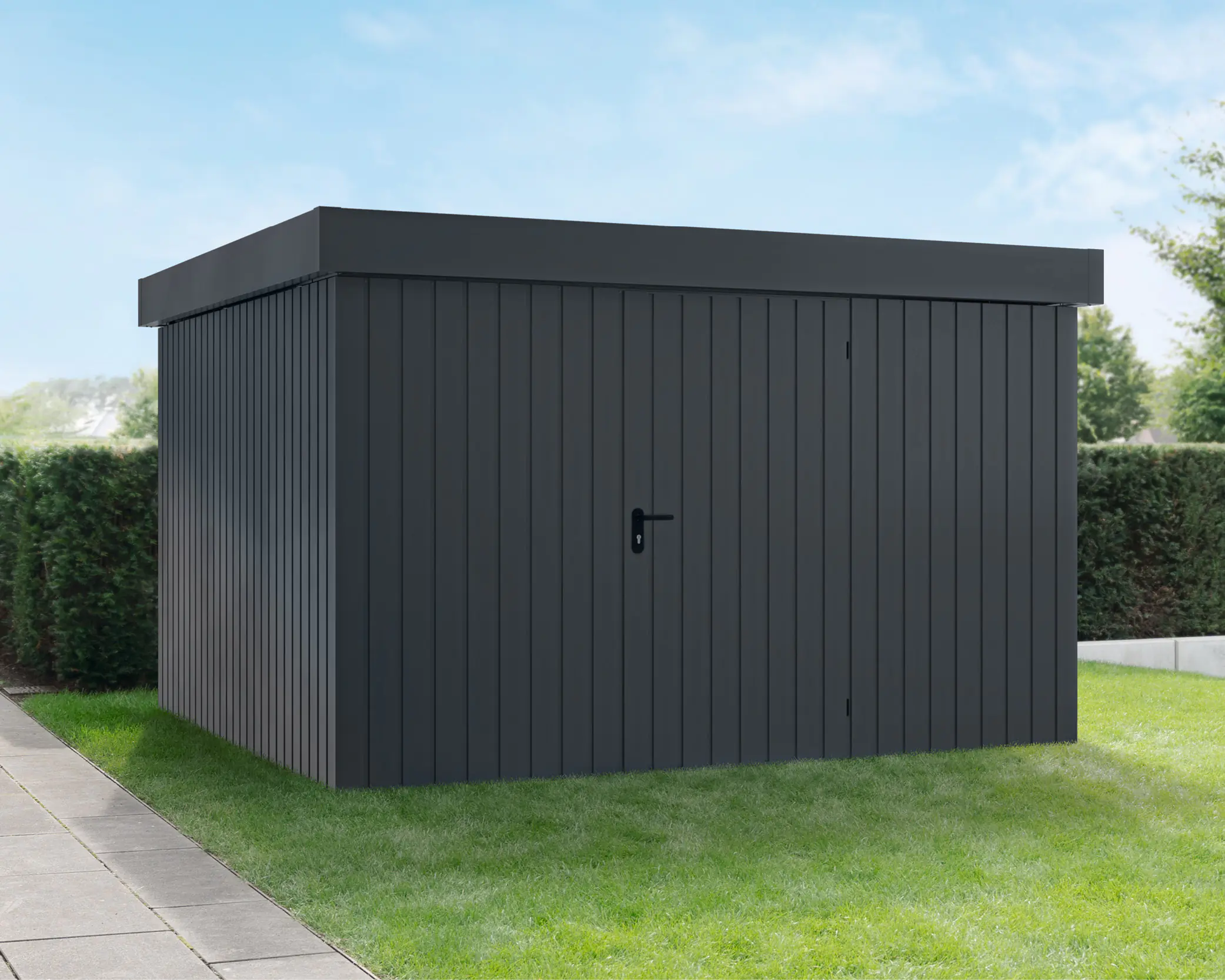 EcoStar Metallgerätehaus Euroline EFD14 anthrazit 310 x 310 cm 1-flg. EcoStar Metallgerätehaus Euroline EFD14 anthrazit 310 x 310 cm 1-flg.