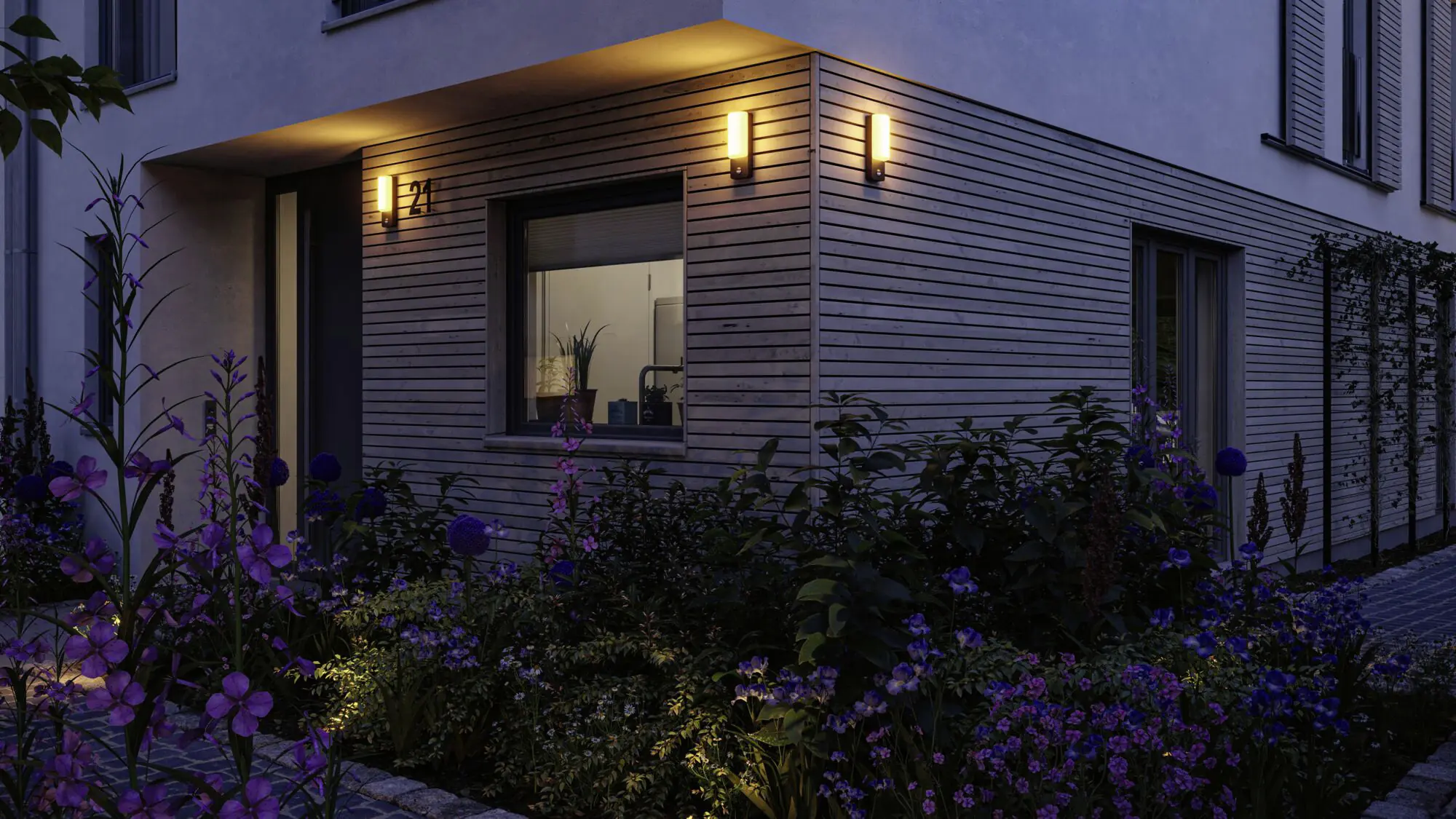 Paulmann LED Außen-Wandleuchte Bonnie anthrazit 26,3 x 9,3 cm mit Bewegungsmelder