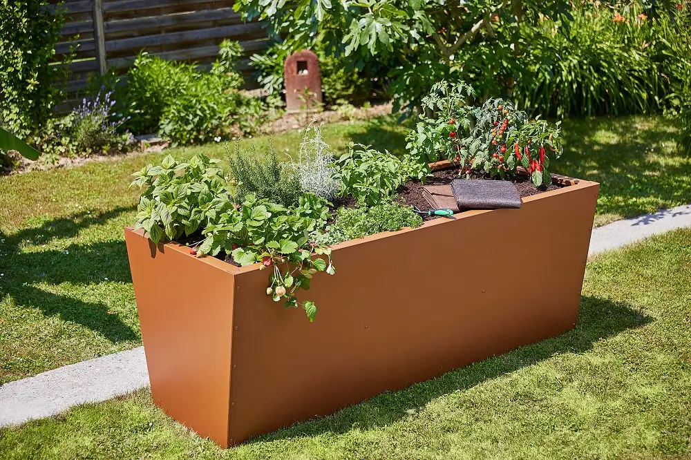 Gutta Hochbeet Valenta 200 200 x 90 x 80 cm rostiges Eisen