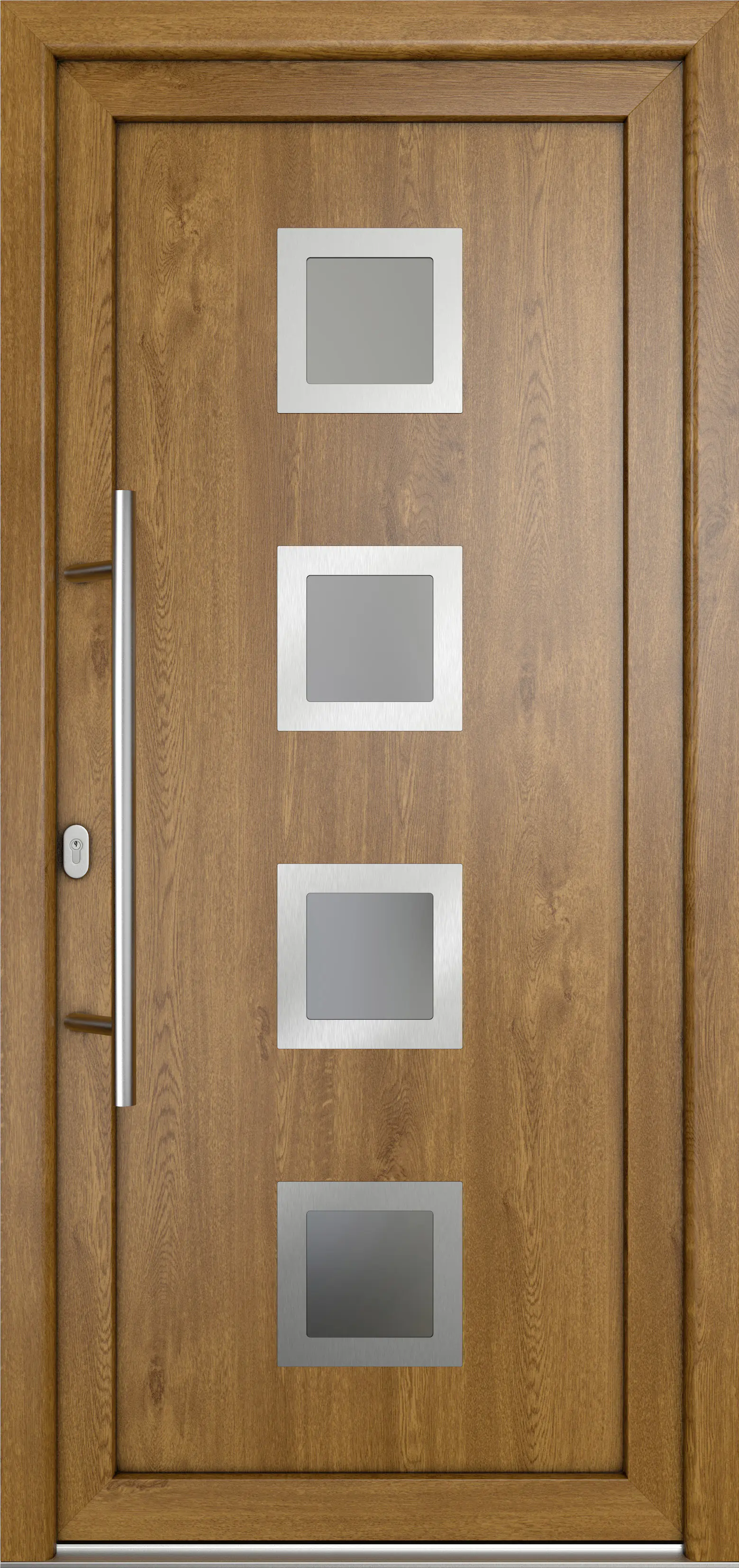 Meeth Haustür Signum Pro PVC Modell 84 98 x 200 cm DIN Links weiß/golden oak