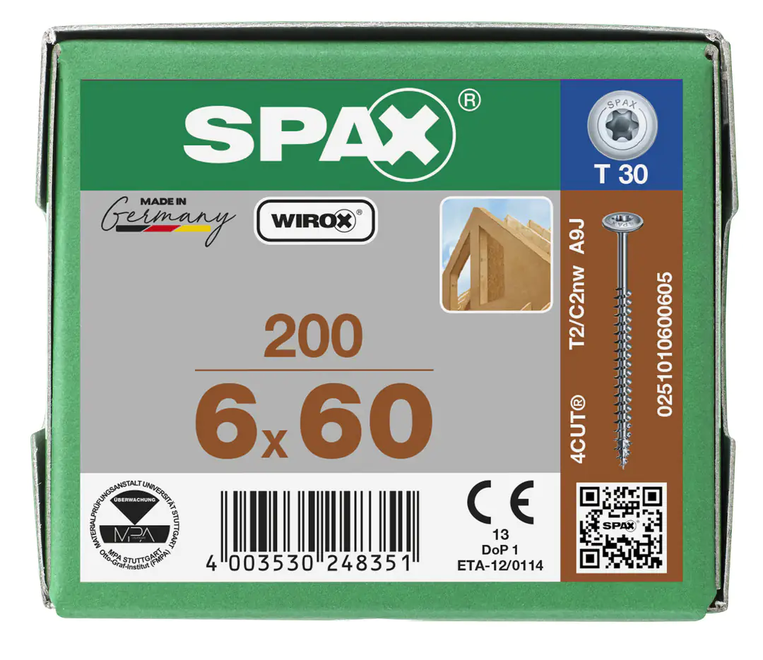 Spax Holzbauschrauben 6.0 x 60 mm TX 30 - 200 Stk.