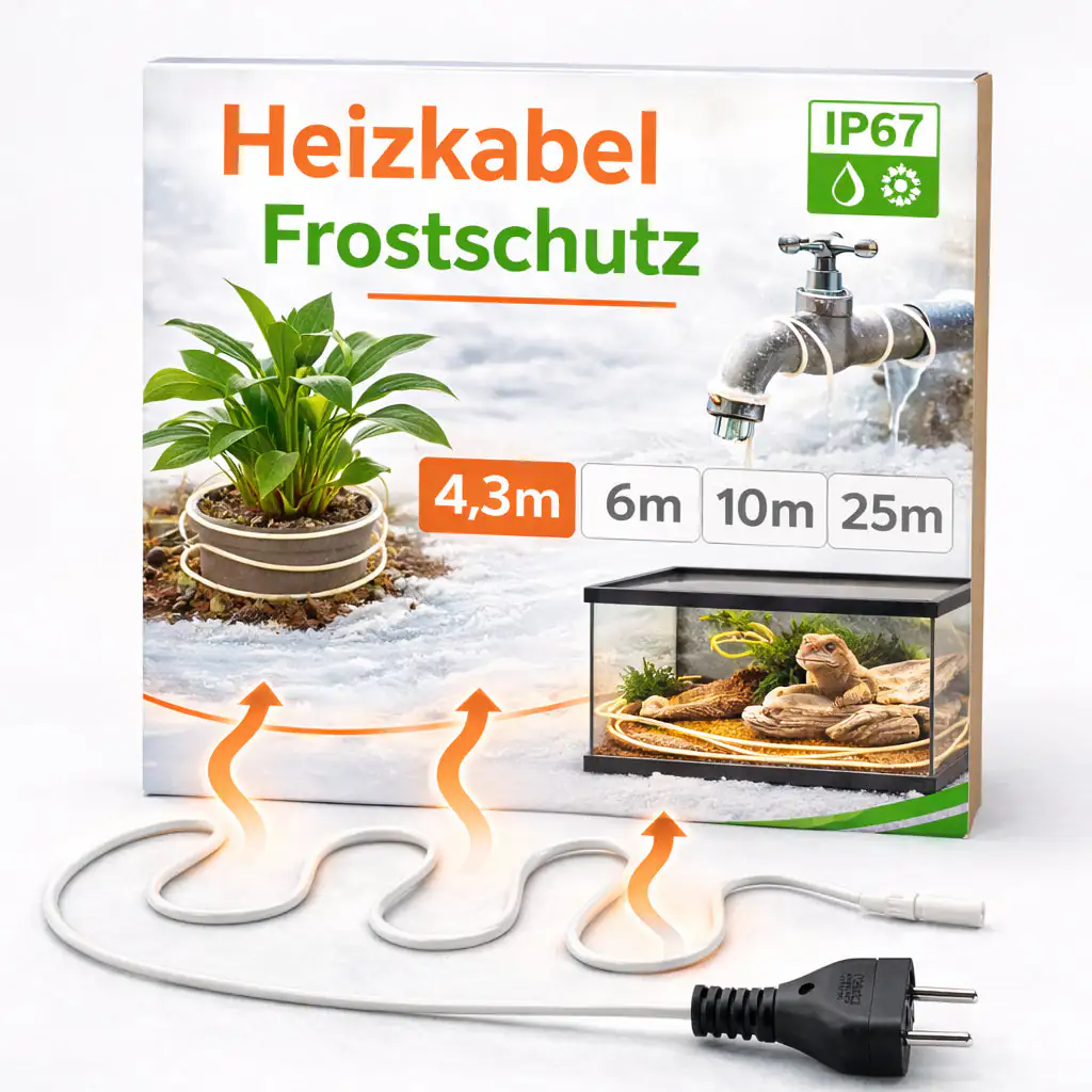BioGreen Bodenheizkabel für Pflanzen weiß 4,3 m 25 W