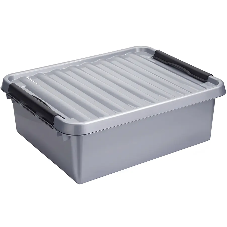 Sunware Aufbewahrungsbox Q-line 25L metallfarbig schwarz 50 x 40 x 18 cm