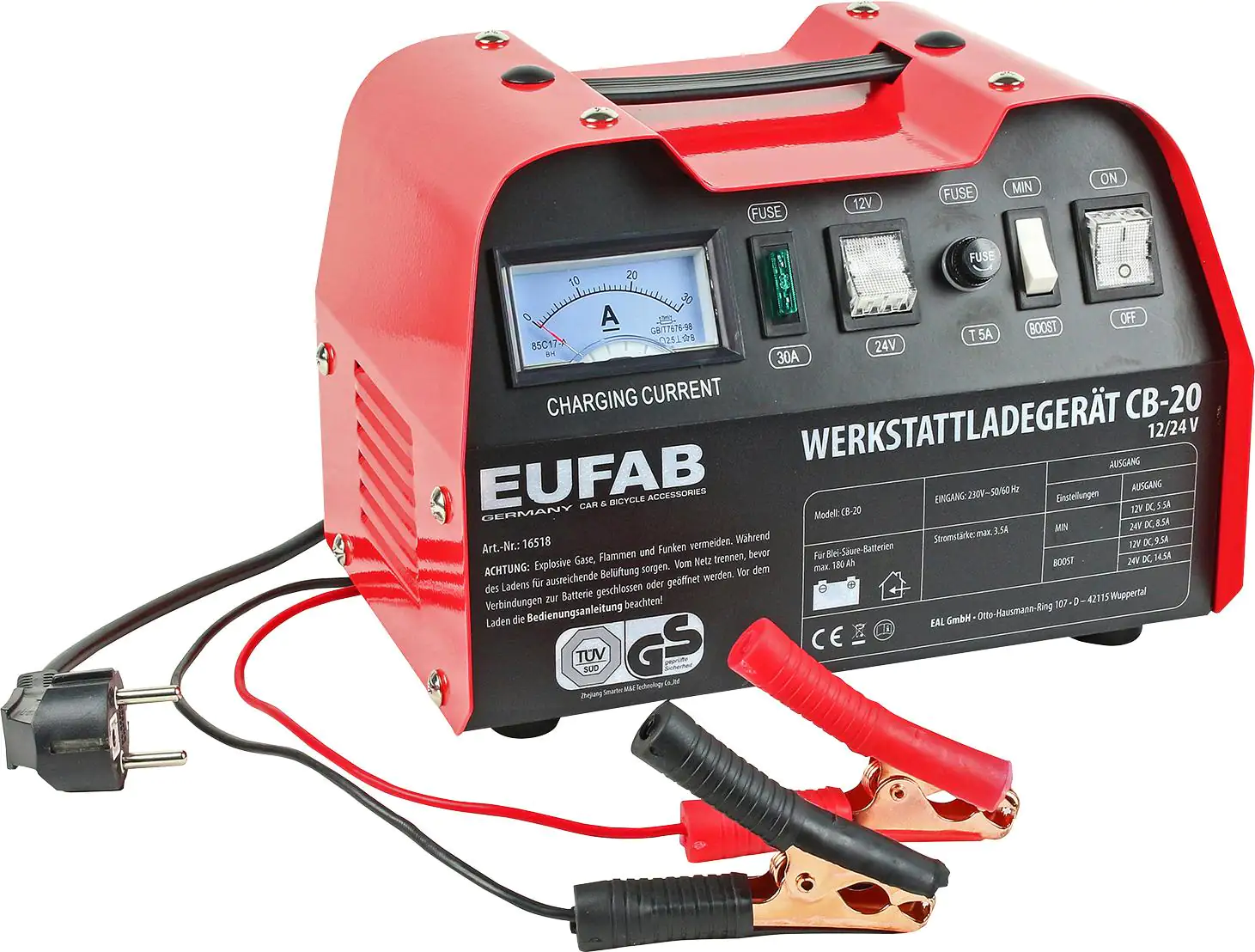 EUFAB Batterie-Ladegerät CB 20 12/24V, 18/12A