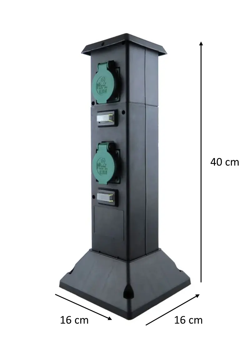 TrendLine Gartensteckdosensäule 4 Steckdosen, IP 44 TrendLine Gartensteckdosensäule 4 Steckdosen, IP 44