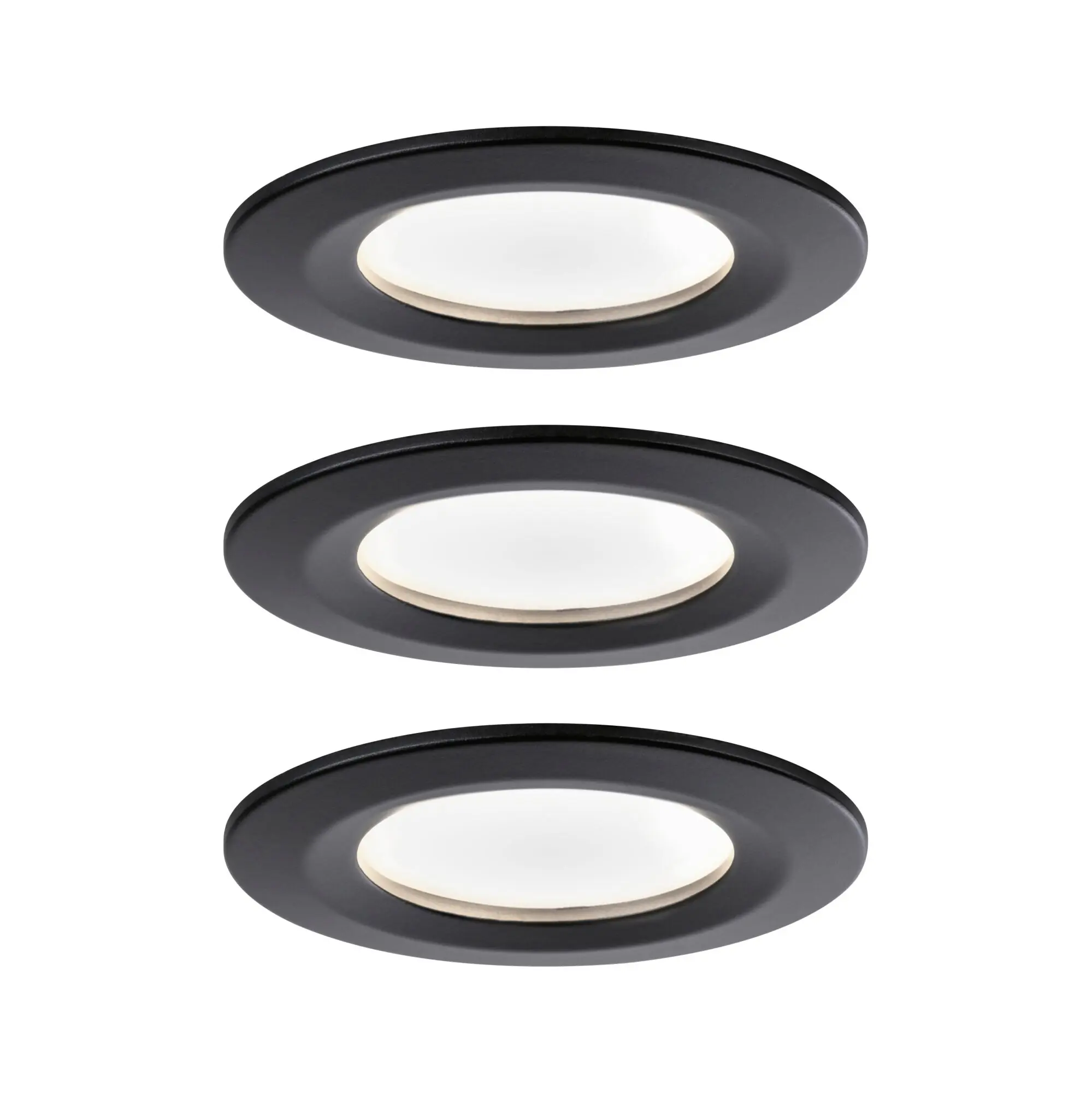 Paulmann LED Einbauleuchte Nova 3er- Set schwarz matt  Ø 7,8 cm 