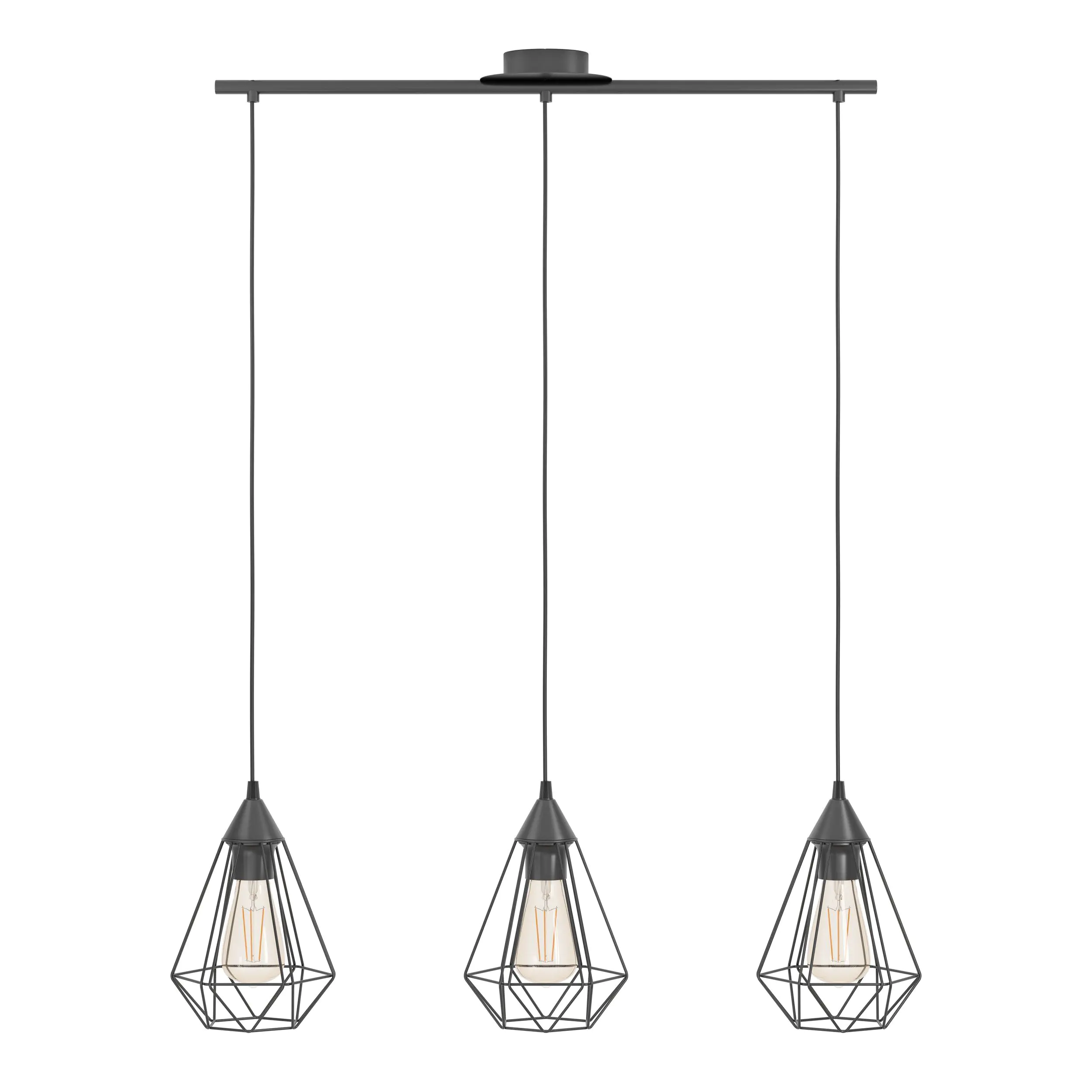 Eglo 3er Pendelleuchte Tarbes schwarz 79 x 17,5 cm E27 Eglo 3er Pendelleuchte Tarbes schwarz 79 x 17,5 cm E27