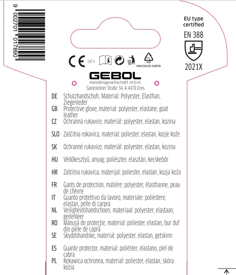 Gebol Handschuh Lonicera  