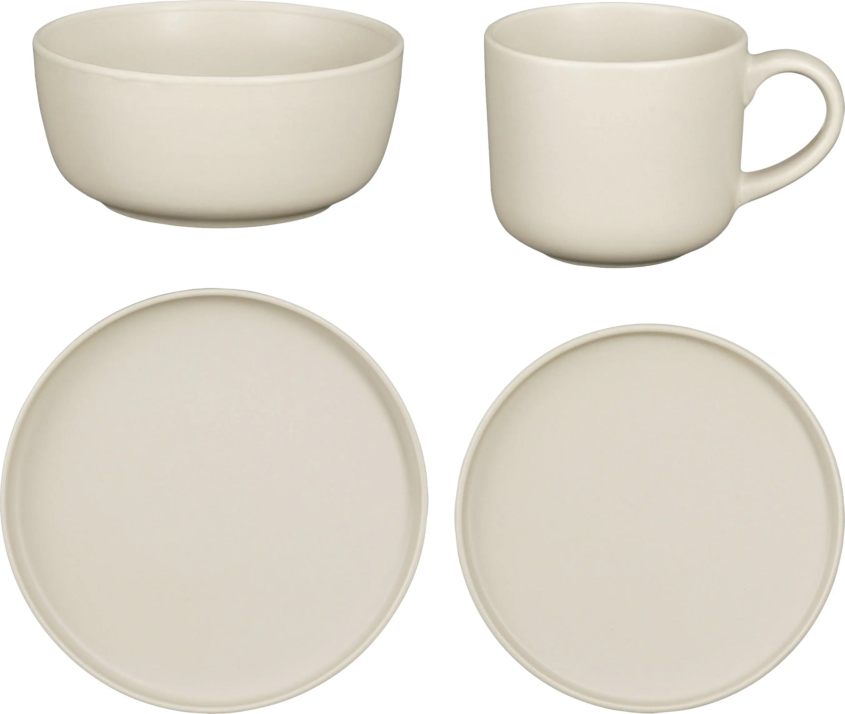 Mica Decorations Geschirrset für 4 Personen Ozzu taupe 16-tlg.