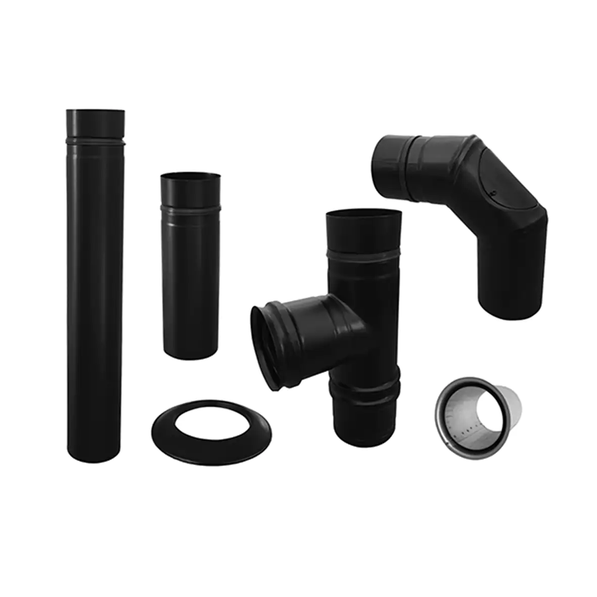 Pelletofenrohr Set schwarz Pelletofenrohr Set schwarz