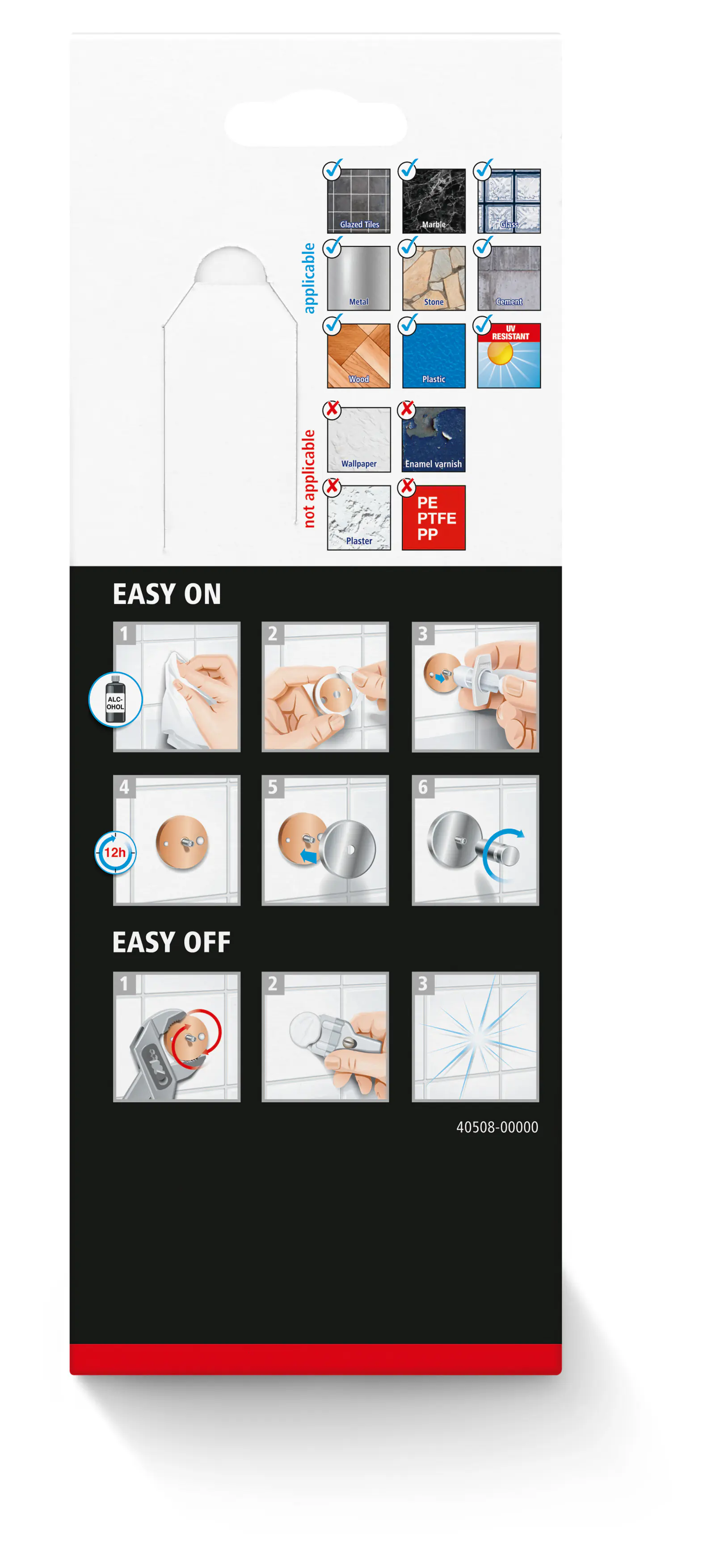 tesa Duschkorb Aluxx zum Kleben viereckig 1 Ablage schwarz matt 25 cm