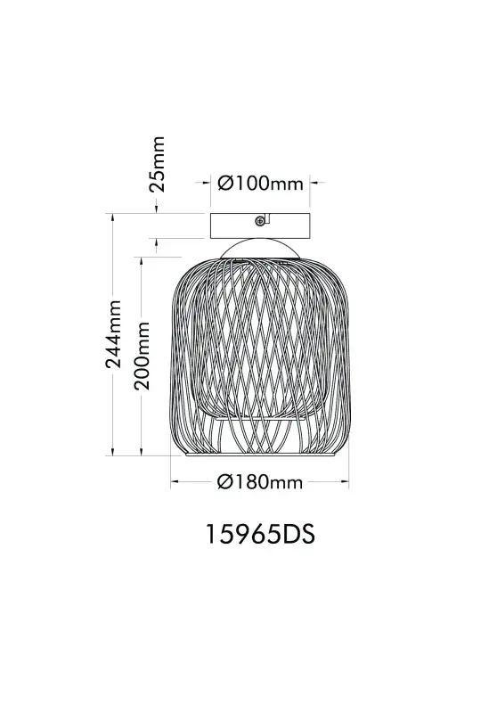 Globo Deckenleuchte Dichti Ø 18 x 24,5 cm schwarz matt