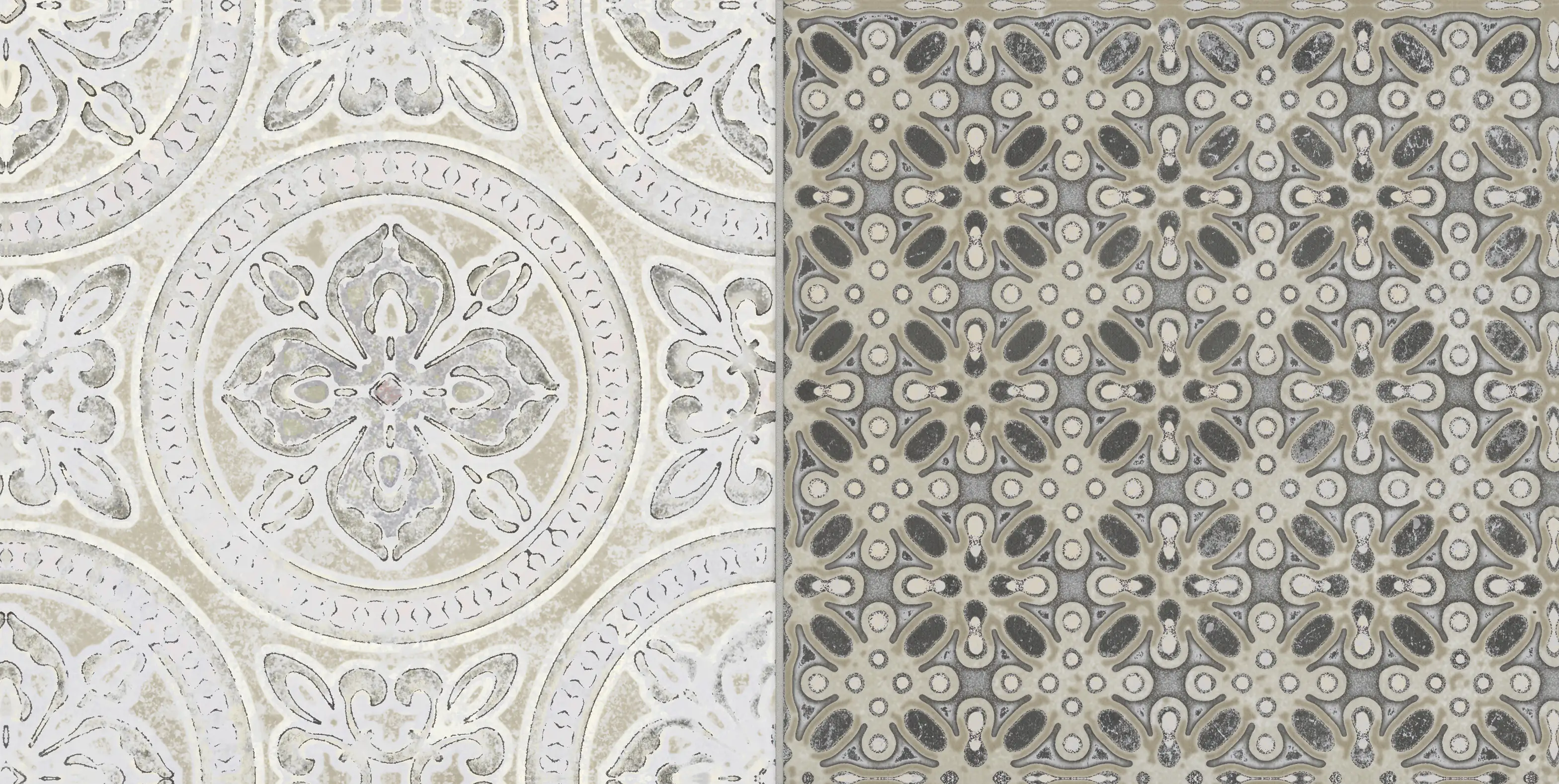 Wandfliese Feinsteinzeug Ghirigio Soft 31 x 62 cm beige-schwarz