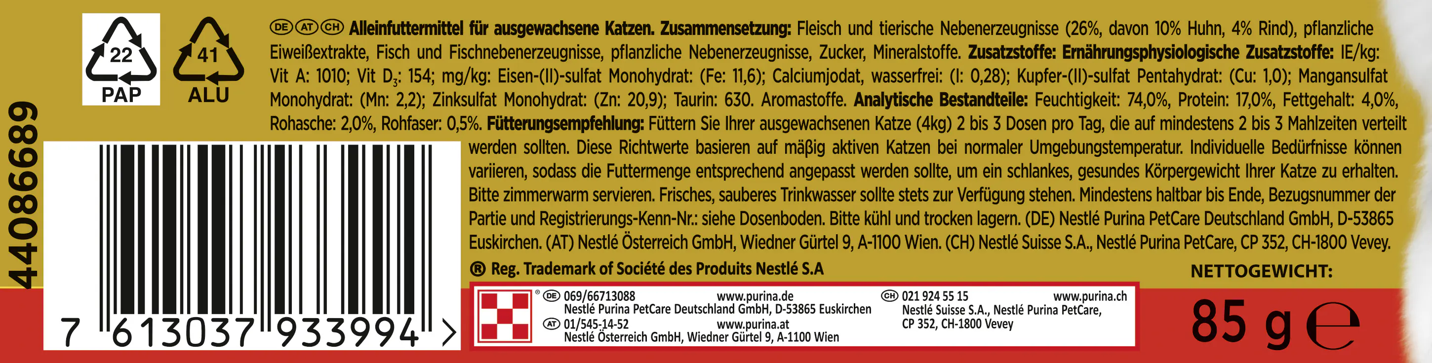 Gourmet Gold Raffiniertes Ragout Duetto mit Rind und Huhn 85 g