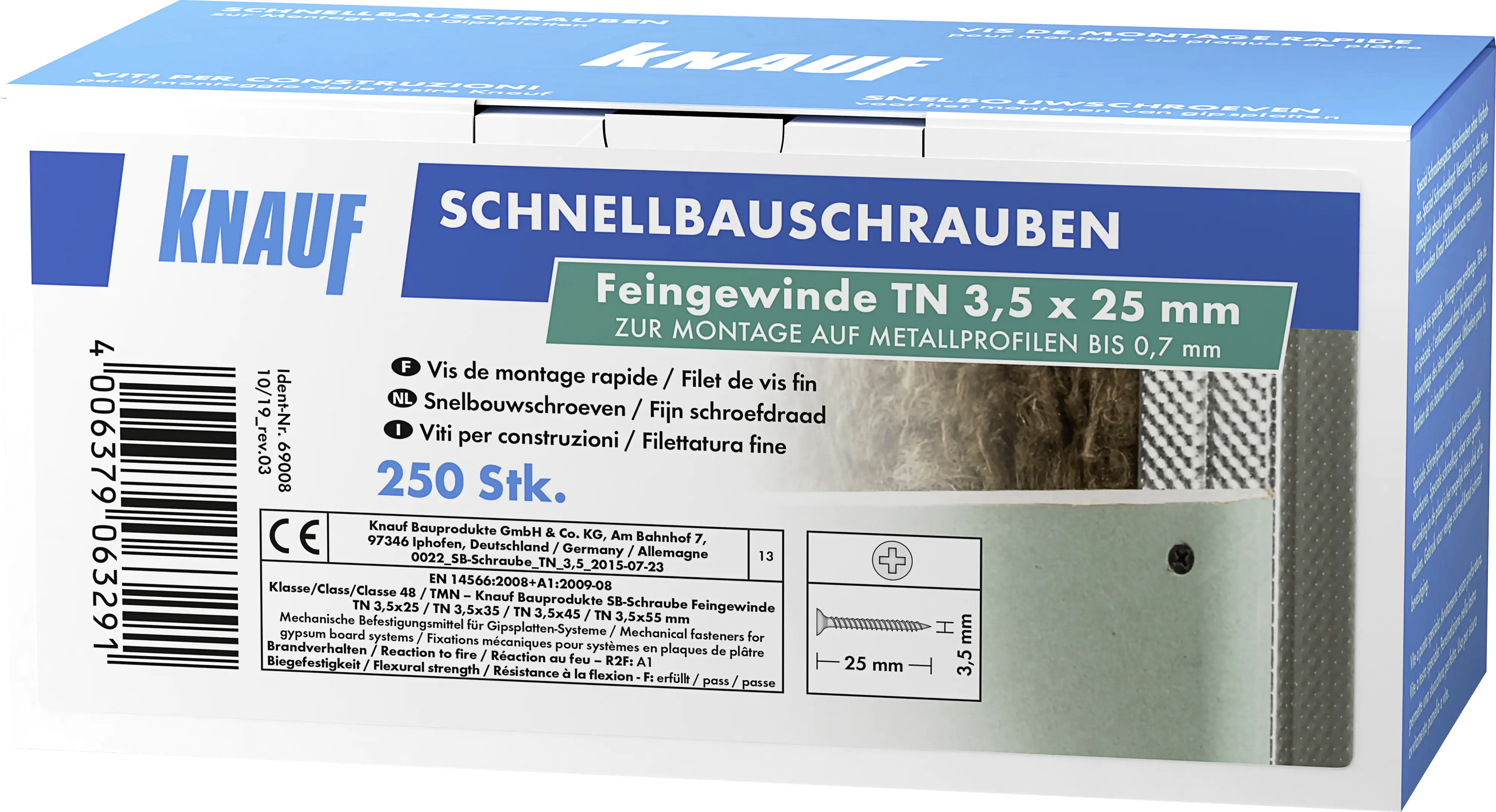 Knauf Schnellbauschrauben 3,5 x 25 mm, PH 1, 250 Stück Knauf Schnellbauschrauben 3,5 x 25 mm, PH 1, 250 Stück