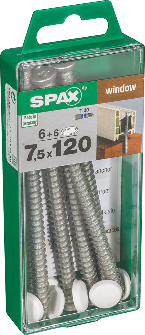 Spax Rahmenanker 7.5 x 120 mm TX 30 - 6 Stk. Spax Rahmenanker 7.5 x 120 mm TX 30 - 6 Stk.