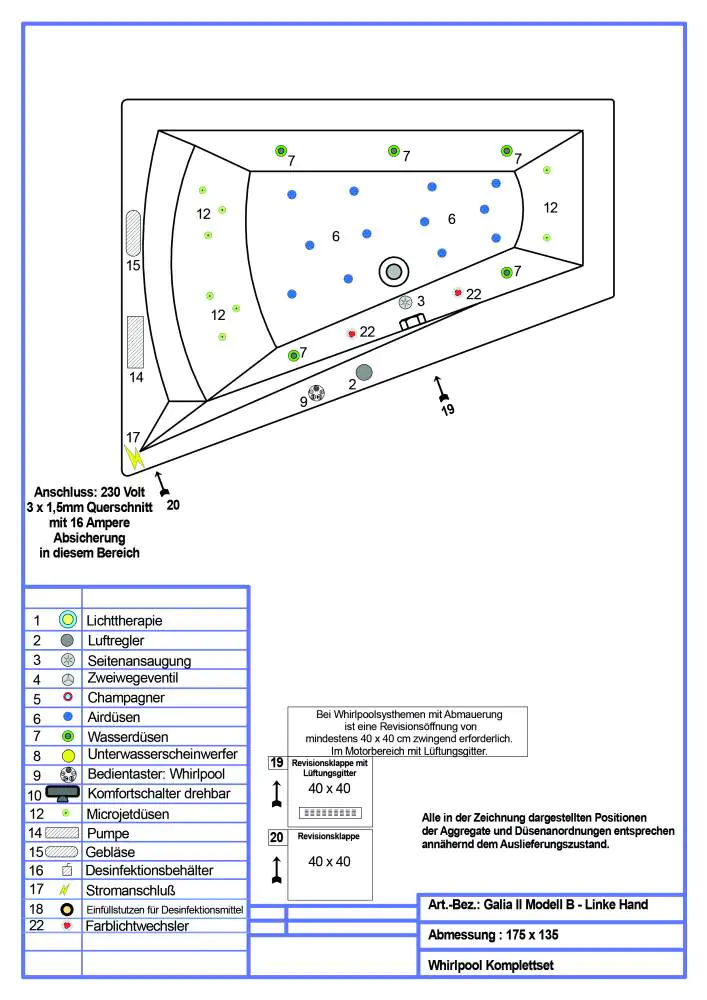 Ottofond Whirlpool-Komplettset Galia II 175 cm, weiß