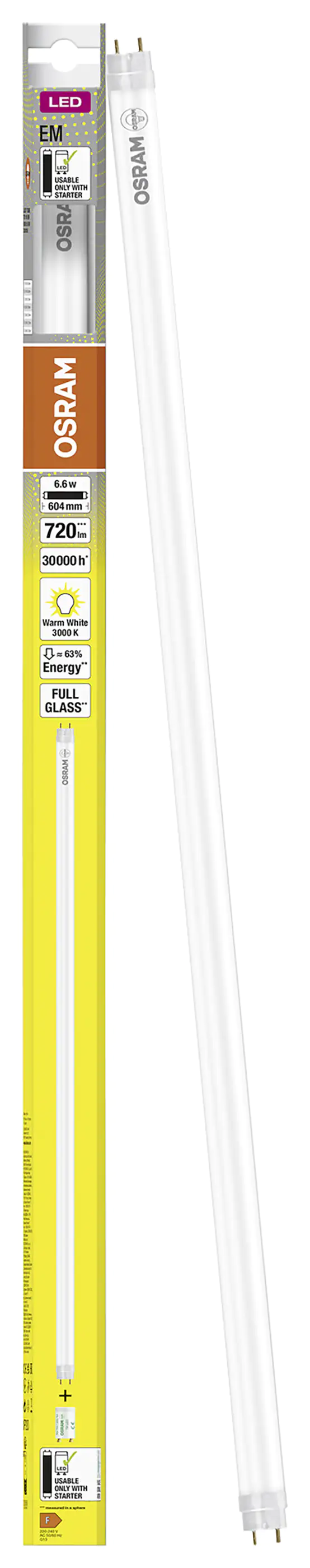 Osram LED Röhre 60 cm G13 6,6 W warmweiß Osram LED Röhre 60 cm G13 6,6 W warmweiß