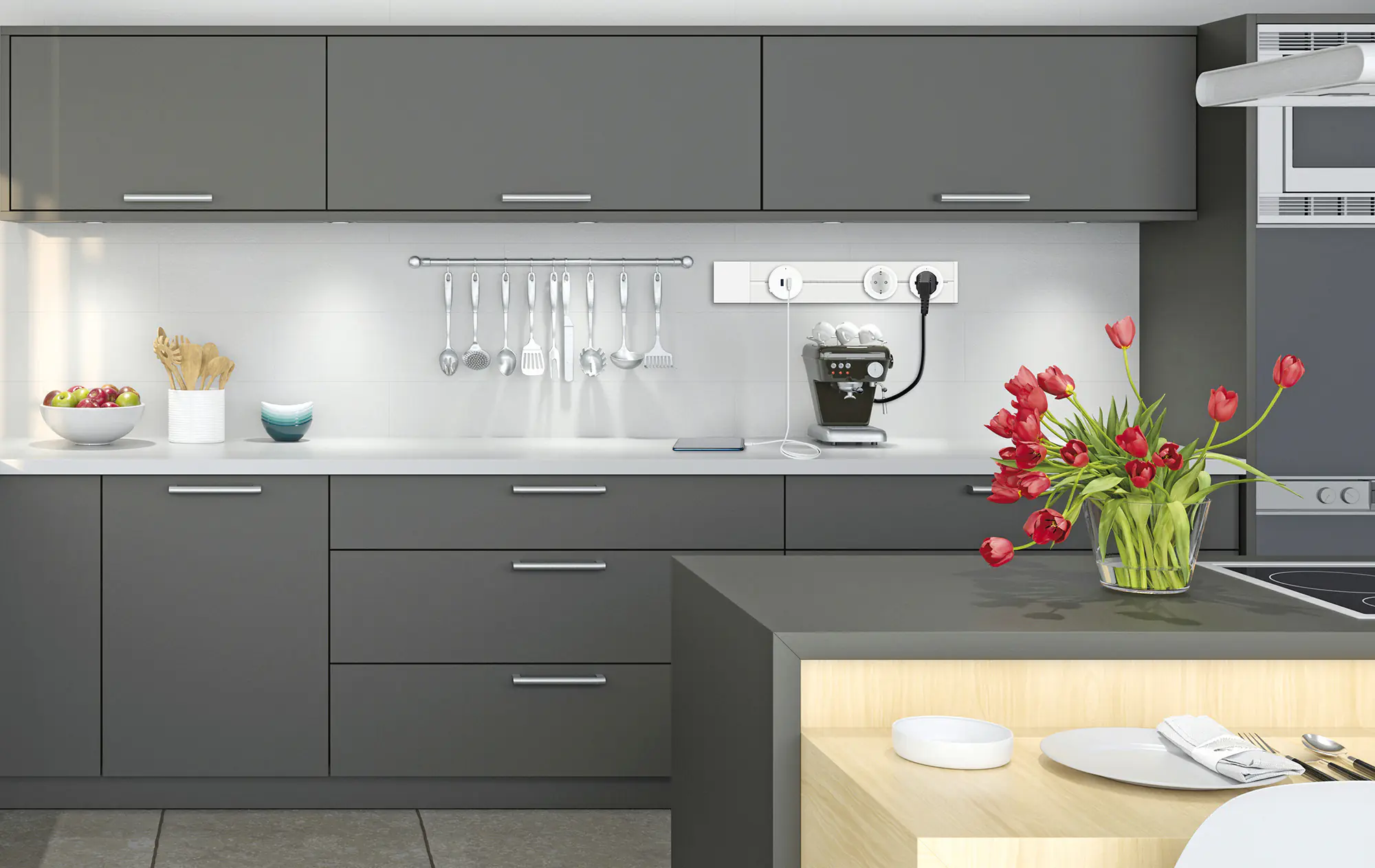 Schwaiger Modulare Stromleiste 50 cm max. 3680W weiß