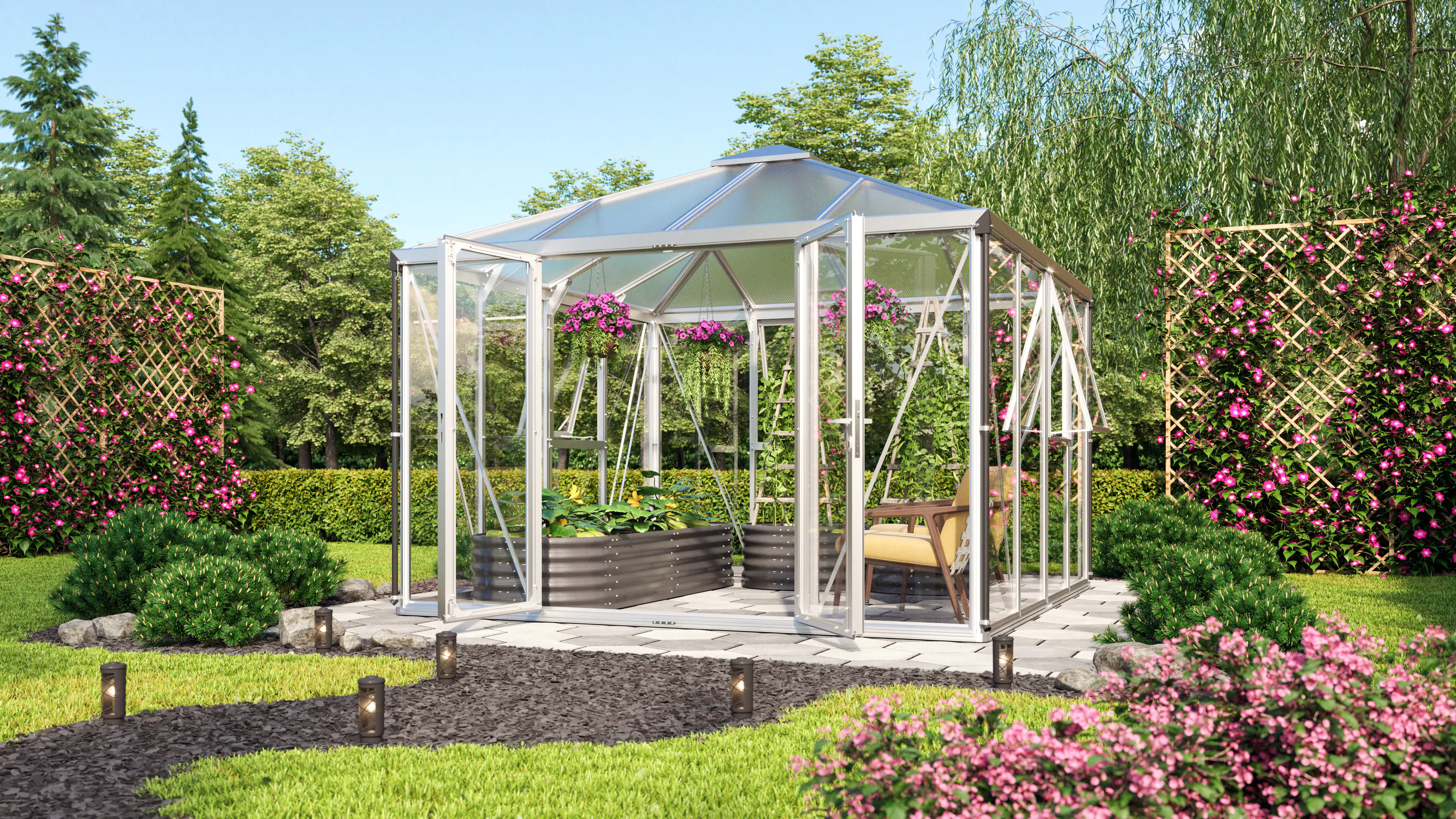 Vitavia Premium-Gewächshaus Minos 10200 317 x 322 cm 3 mm Sicherheitsglas Vitavia Premium-Gewächshaus Minos 10200 317 x 322 cm 3 mm Sicherheitsglas