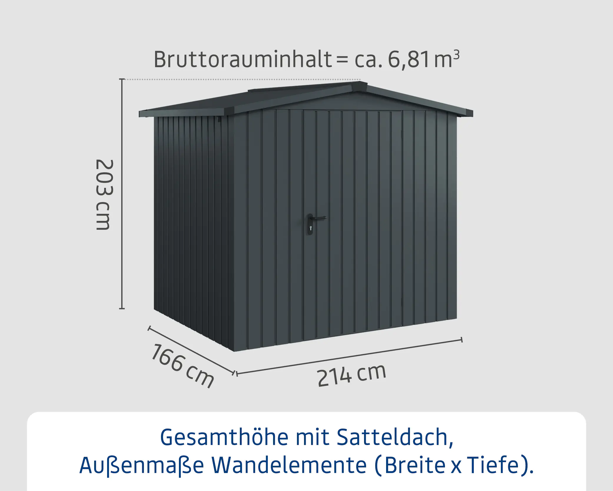 EcoStar Metallgerätehaus Euroline ESD4 anthrazit 214 x 166 cm 1-flg. EcoStar Metallgerätehaus Euroline ESD4 anthrazit 214 x 166 cm 1-flg.