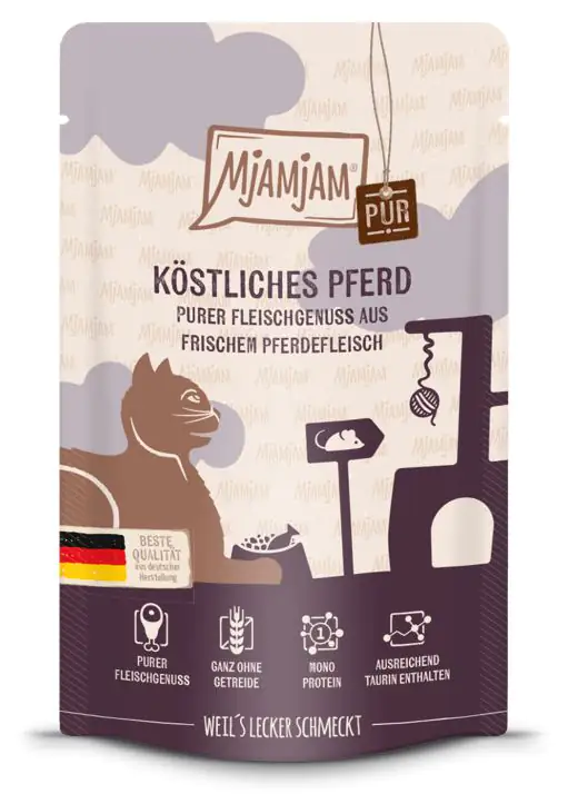 MjAMjAM Adult Quetschie Pferd pur Katzenfutter 125g