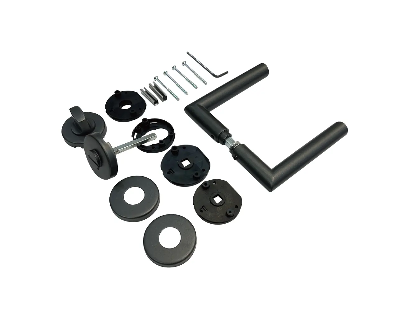 TrendLine WC-Türgriff-Garnitur Rosette Edelstahl kaschmiergrau Ø 49,1 mm