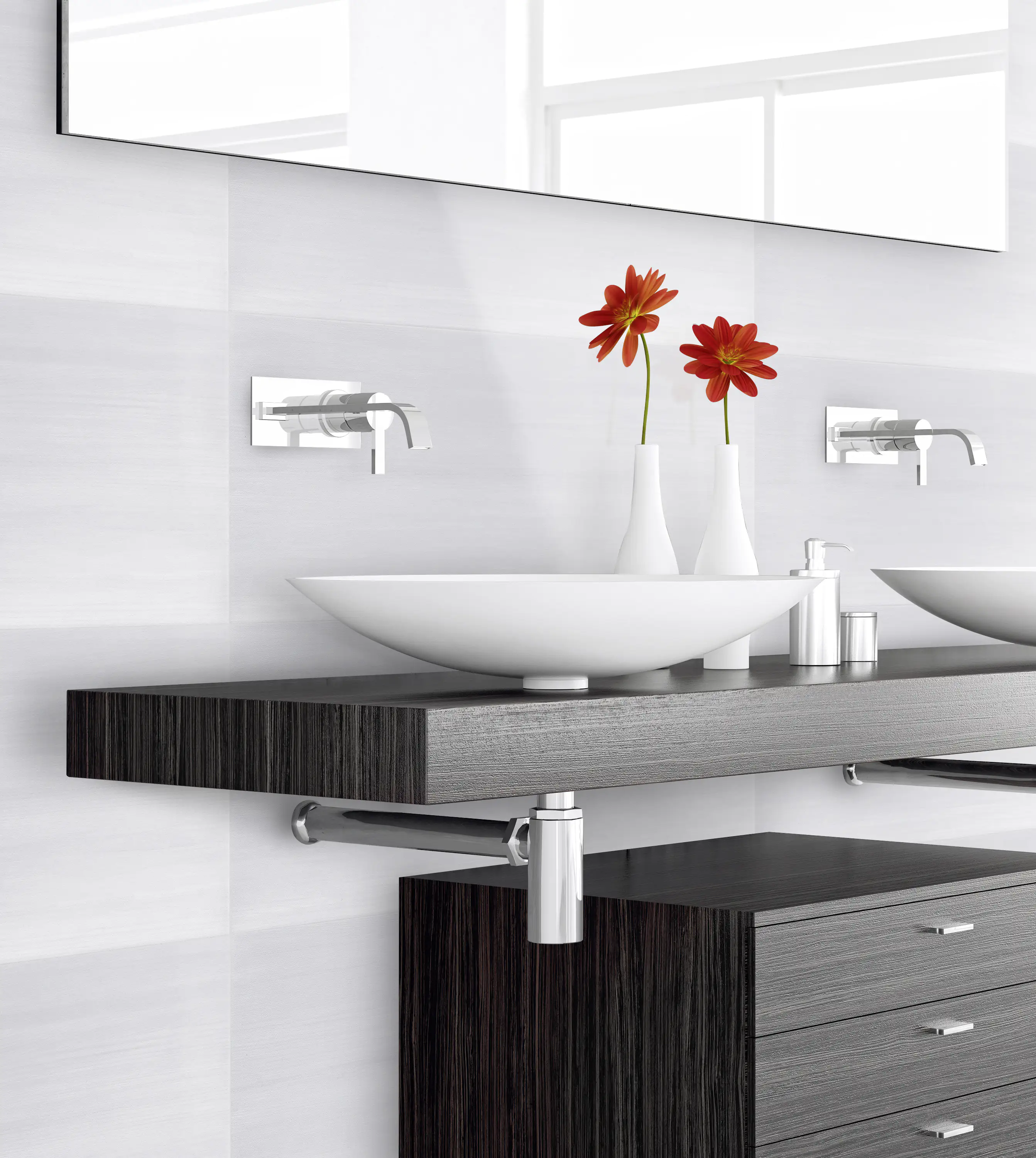 Wandfliese Wave Wood 30 x 60 cm grau glanz Wandfliese Wave Wood 30 x 60 cm grau glanz