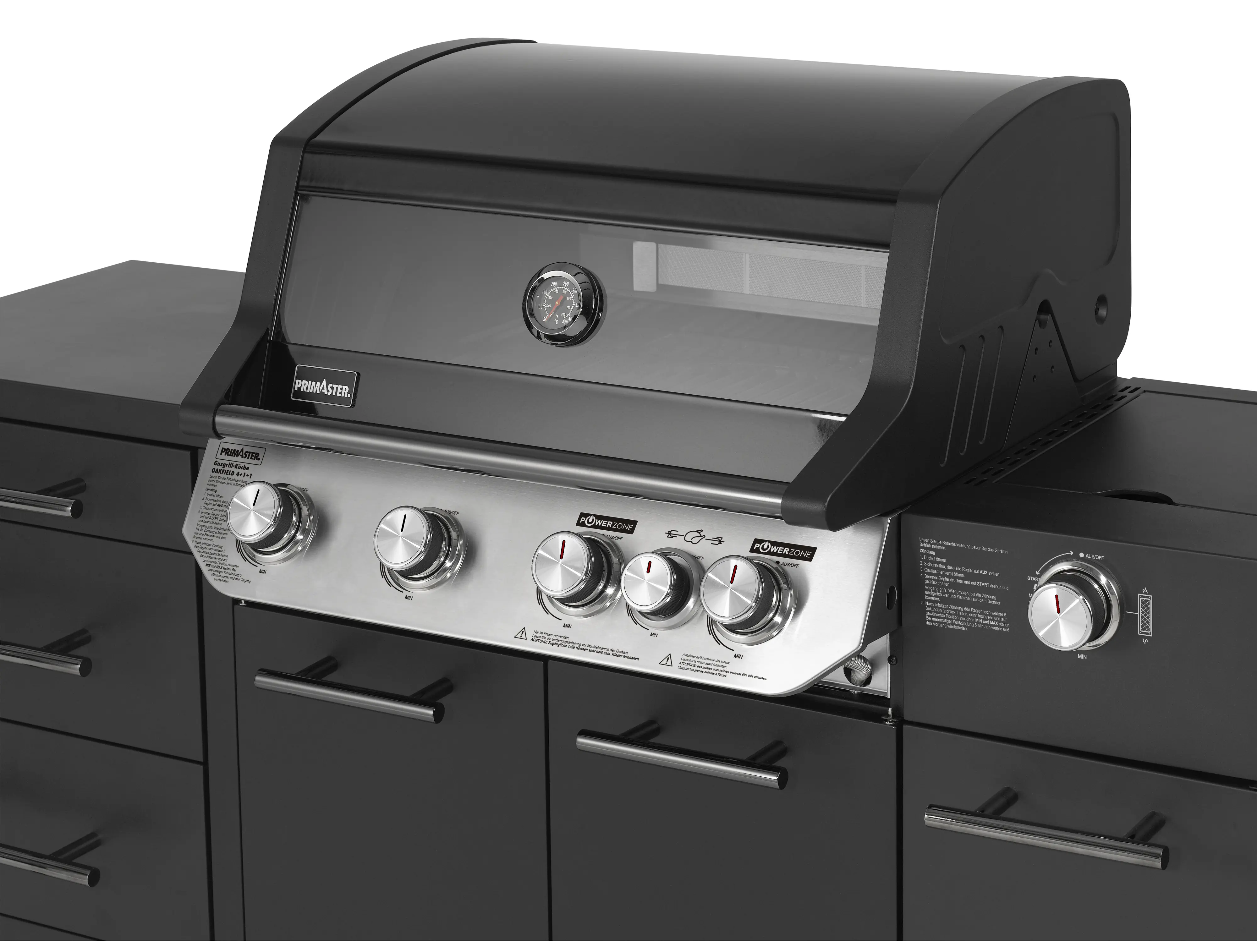 Primaster Outdoorküche Oakfield inkl. Gasgrill + Kühlschrank & Spüle 274 x 122 cm