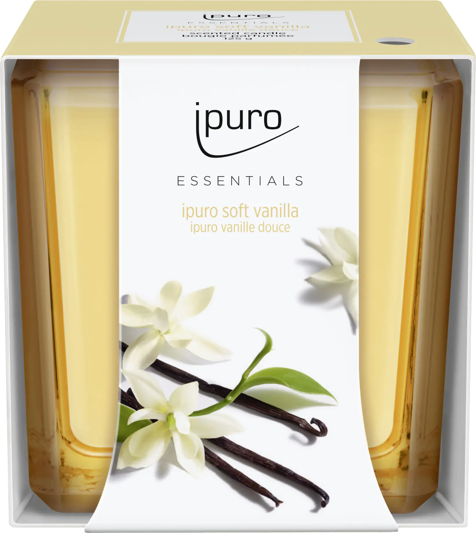 4051281982406 ipuro ESSENTIALS Duftkerze soft vanilla 125 g