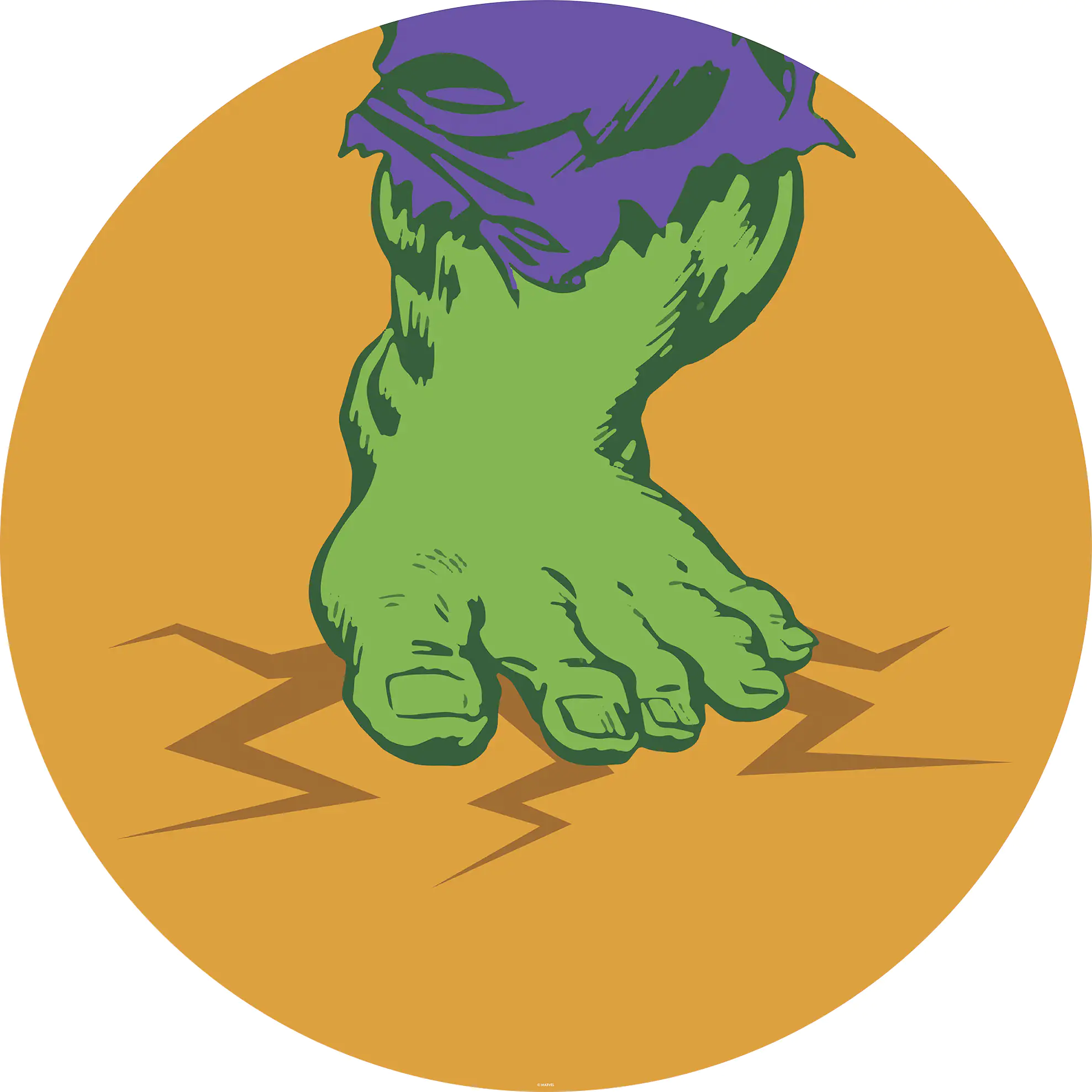 Komar Vlies Fototapete Dot Aveng Hulk's Foot P Ø 128 cm, selbstklebend