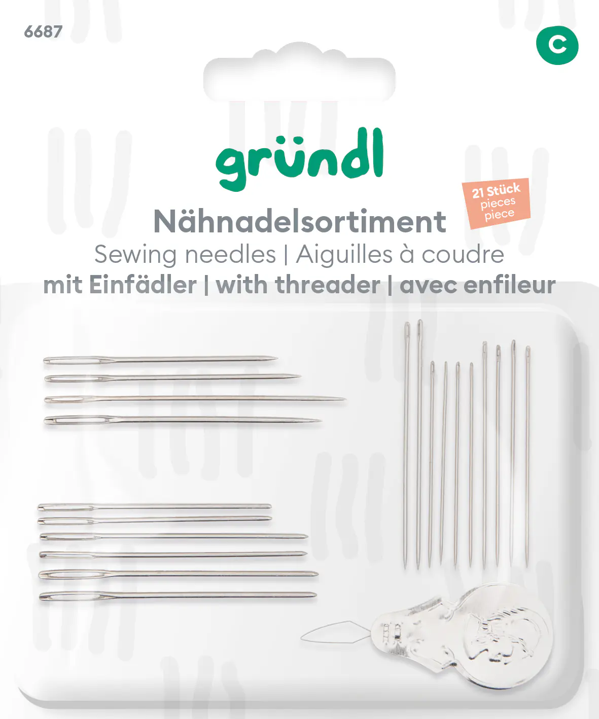 Gründl Nähnadelsortiment mit Einfädler