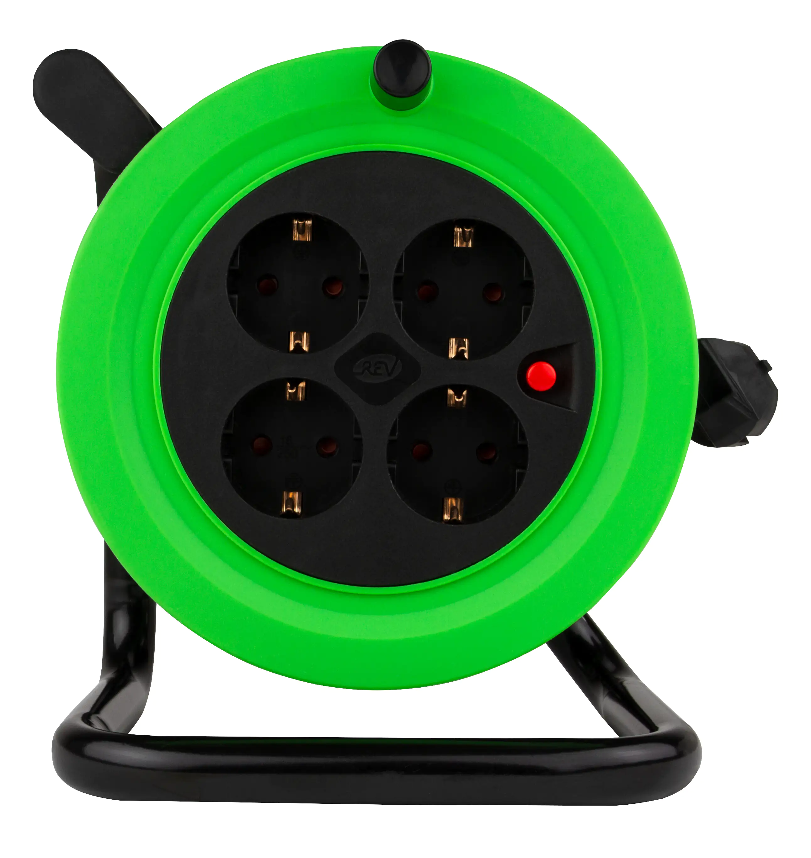 REV Kabeltrommel Innen Mini 15m H05VV-F 3G1,5mm², schwarz grün
