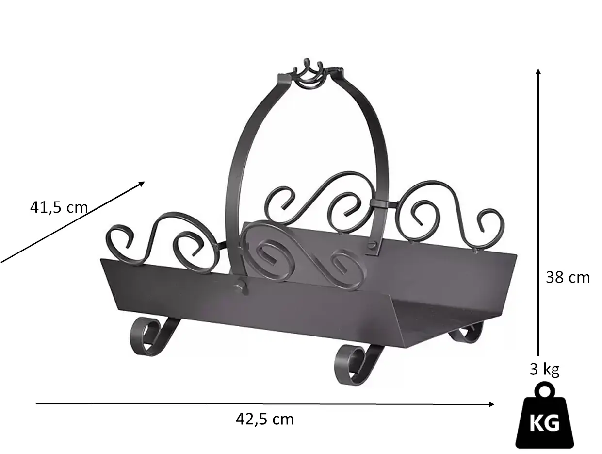 FireFix Holztrage aus Schmiedeeisen 823 schwarz
