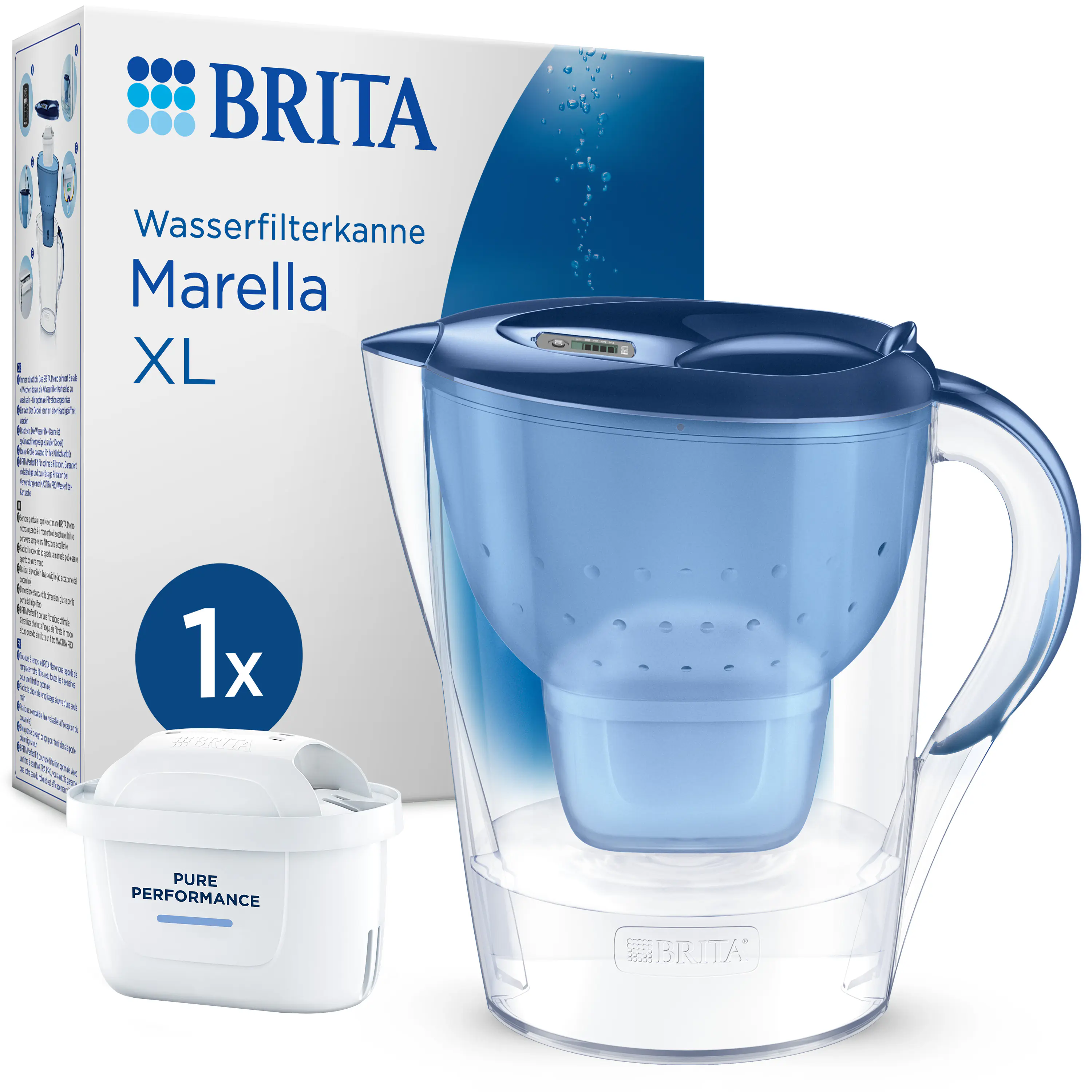 Brita Wasserfilter-Kanne Marella XXL blau 3,5 l Füllmenge