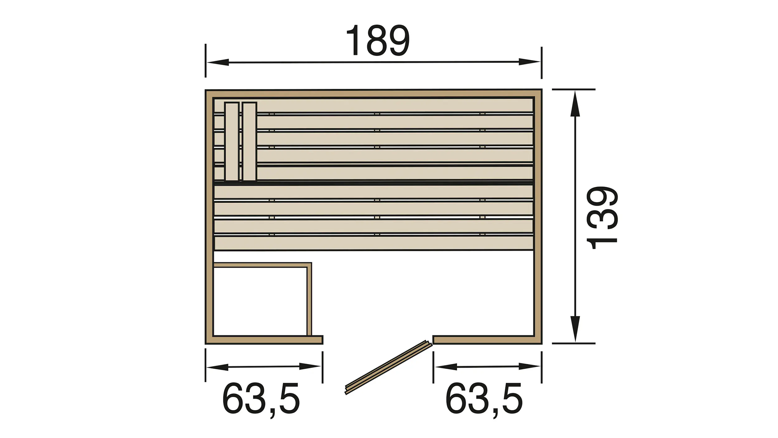 Weka Massivholzsauna Valida 2 mit Glastür