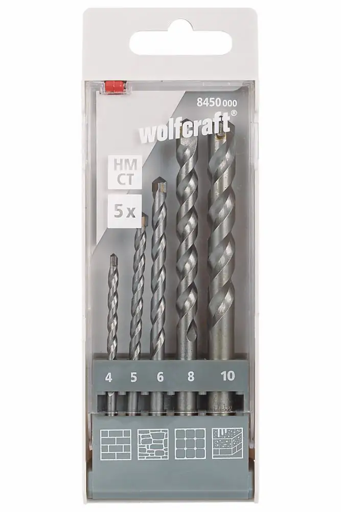 Wolfcraft Steinbohrer-Set HM 8450000 Ø 4 - 10 mm 5-teilig Rundschaft Wolfcraft Steinbohrer-Set HM 8450000 Ø 4 - 10 mm 5-teilig Rundschaft