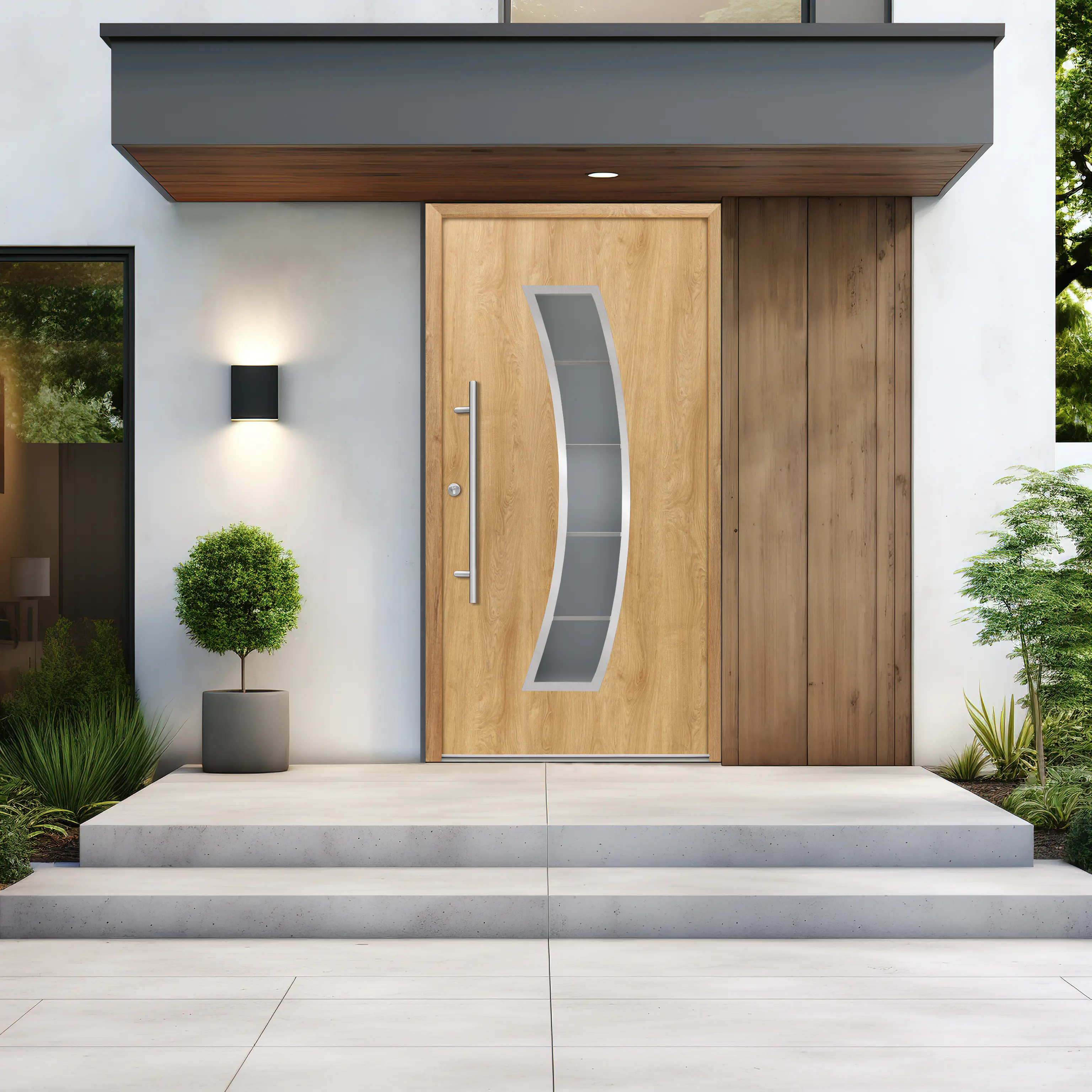 Splendoor Haustür Passivedoor Premium P14 Eiche Natur DIN Links 110 x 210 cm