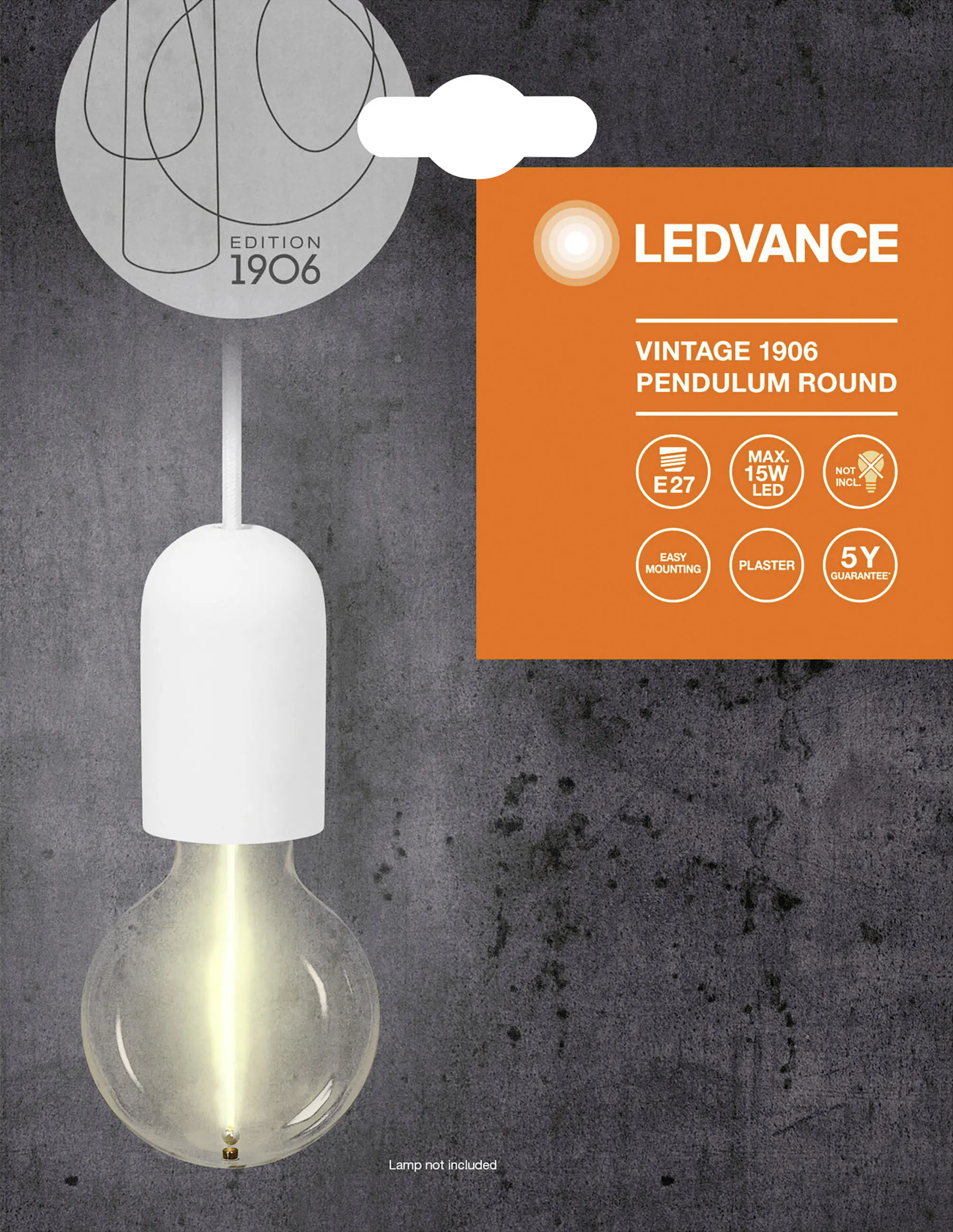 Ledvance Pendelleuchte weiß Pendulum E27 163 cm