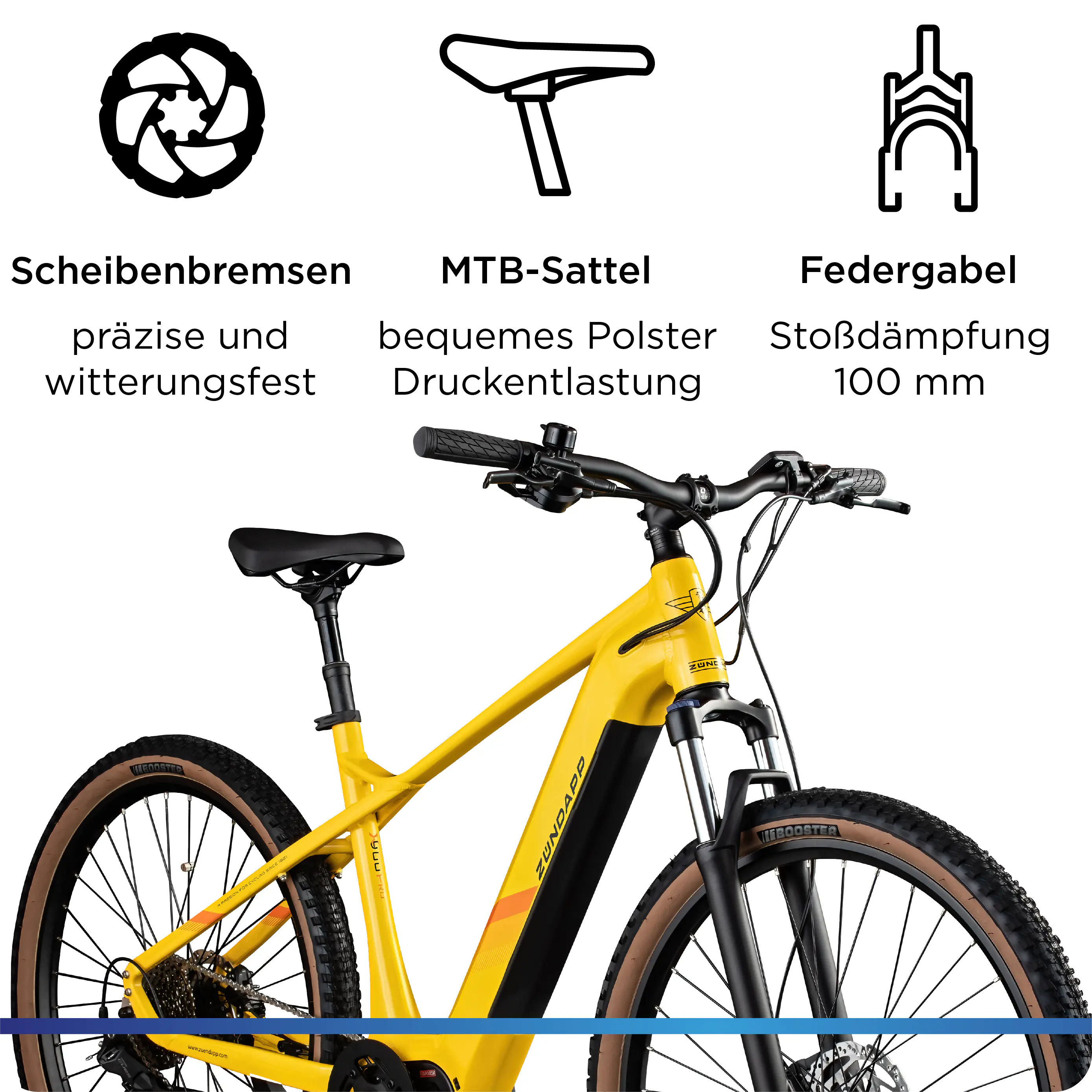 Zündapp E-Bike MTB X900 Pro 29 Zoll 10-Gang 733 Wh gelb