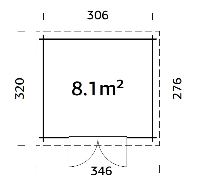 Palmako Gartenhaus Lila 1 306 x 276 cm naturbelassen