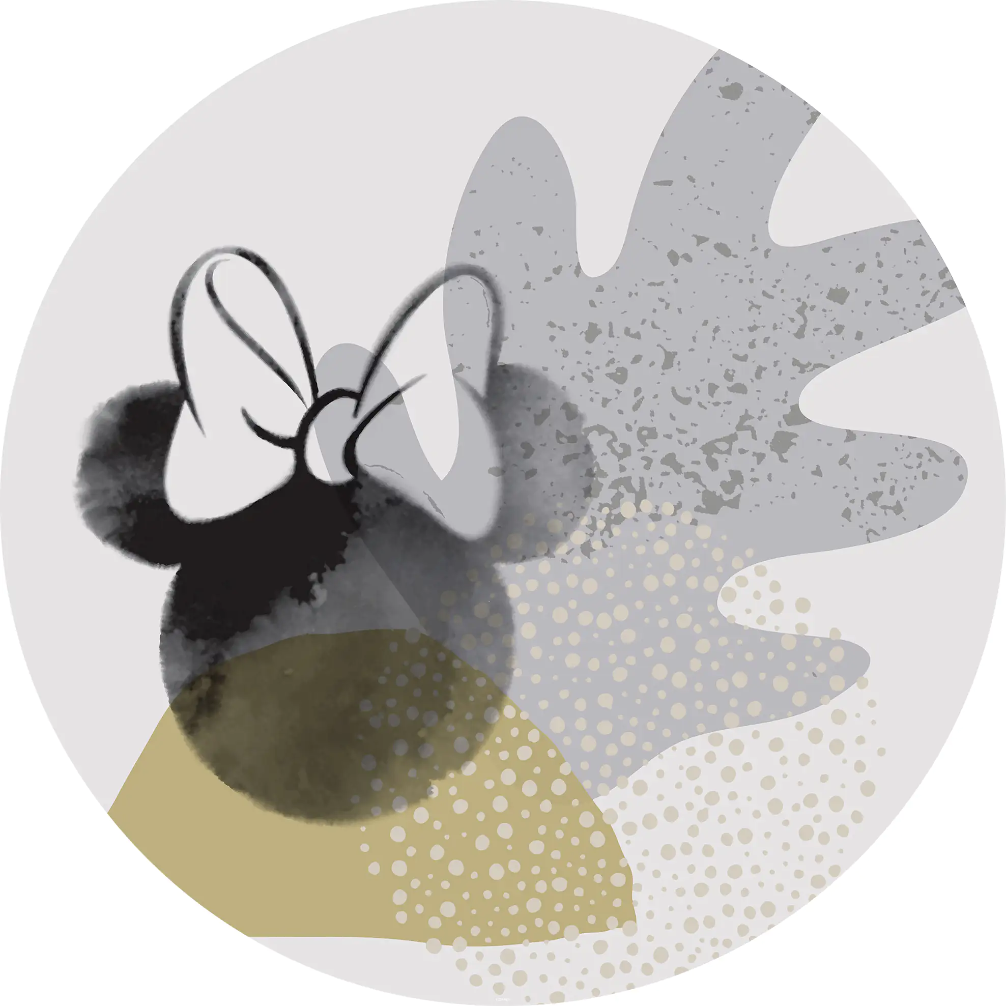 Komar Vlies Fototapete Dot Minnie Loop Art Ø 128 cm, selbstklebend