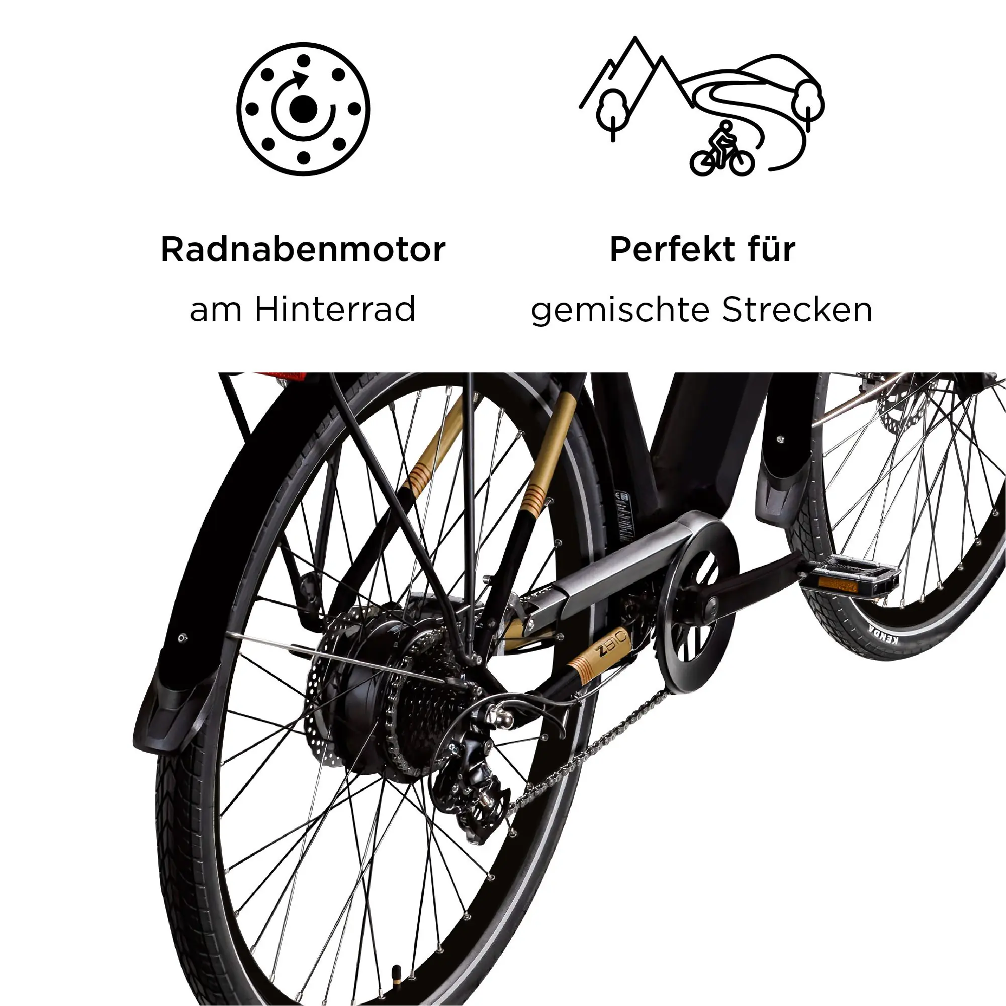 Zündapp E-Bike Z810 Trekking 28 Zoll 8-Gang 550 Wh schwarz beige