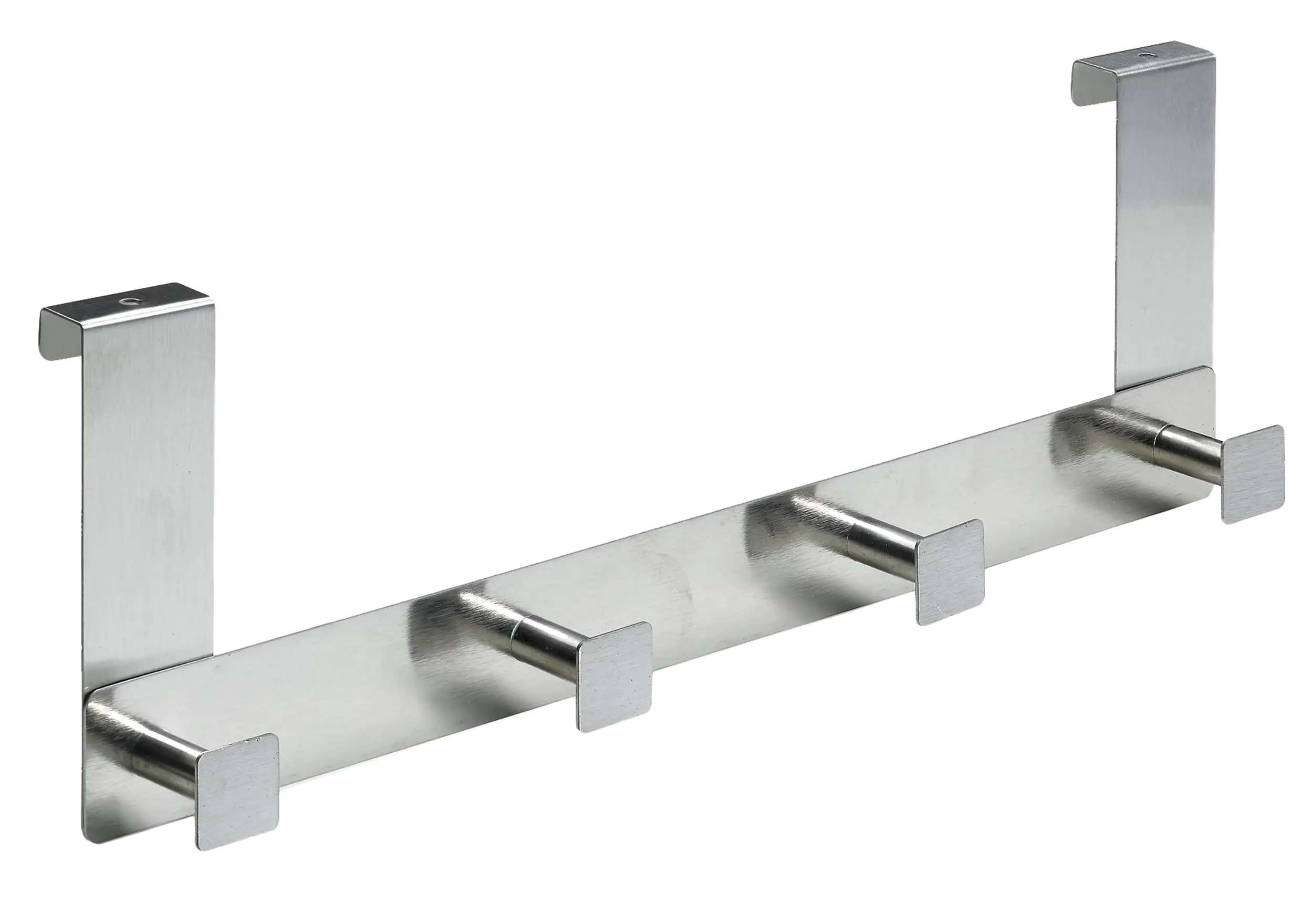 Hettich Türgarderobe 4 Haken 40,0 x 13,5 x 6,0 cm Edelstahl eckig