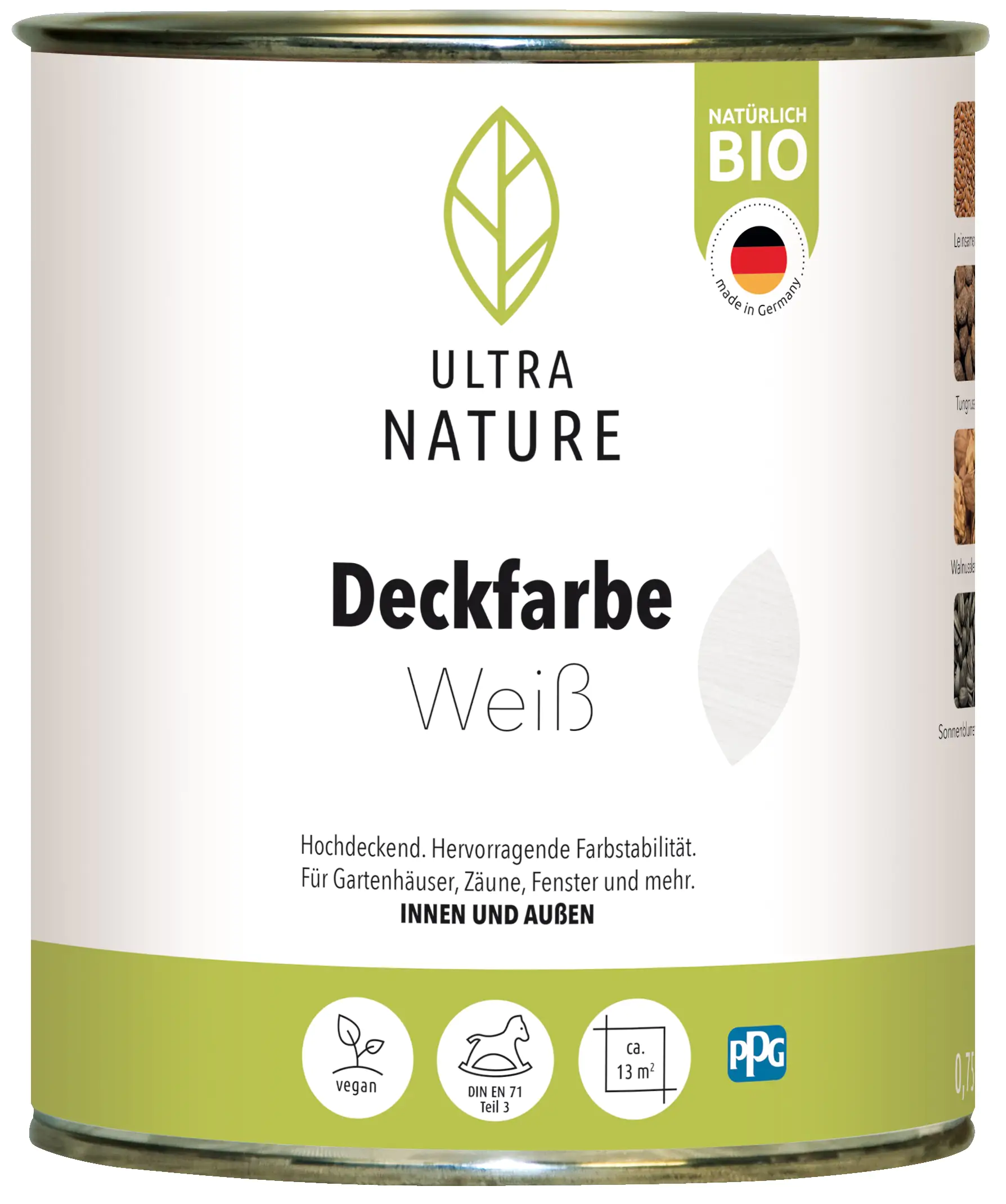 4250100475468 Ultra Nature Deckfarbe 750 ml weiß