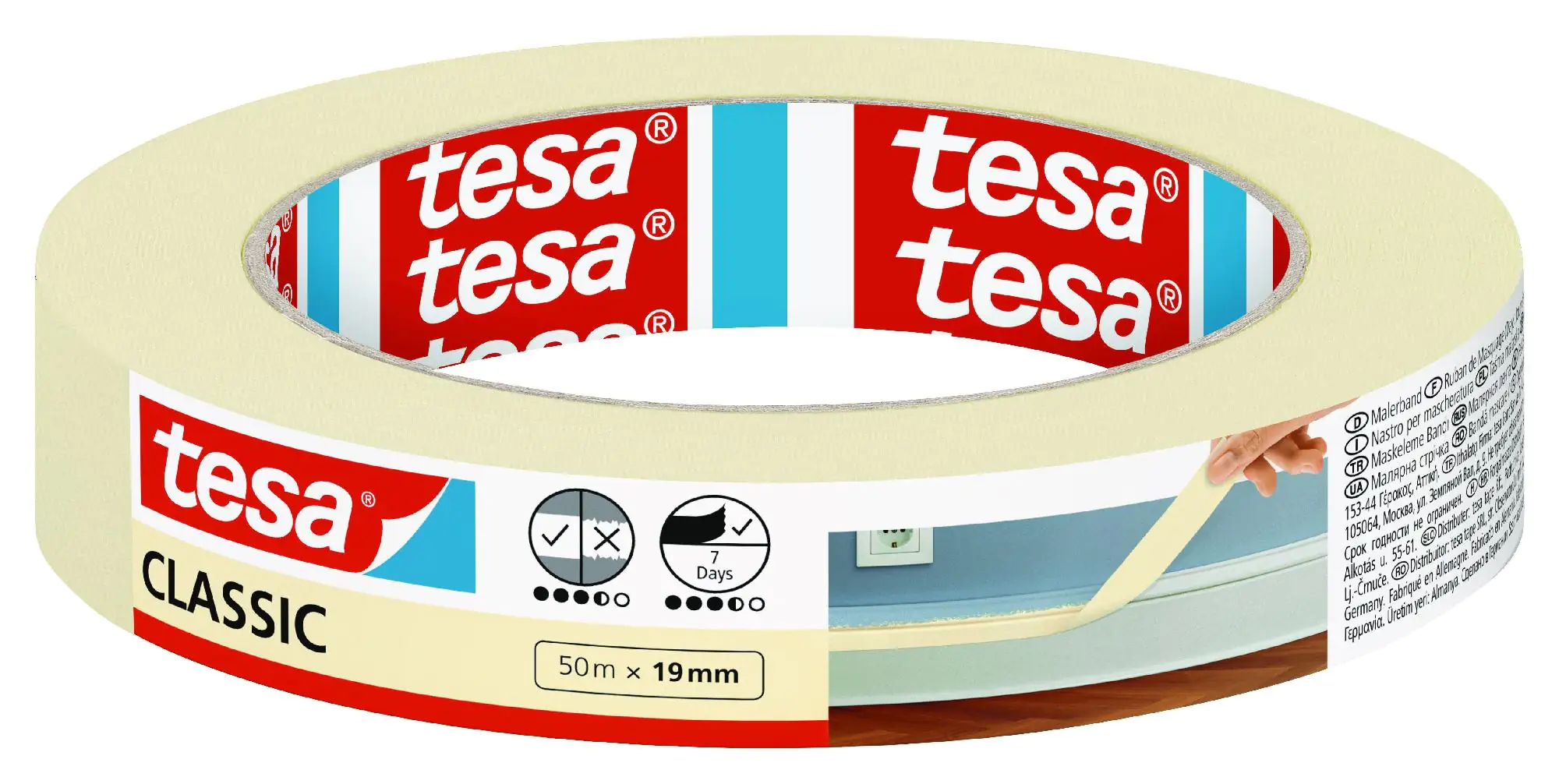 tesa Malerband Classic 50 m x 19 mm, weiß tesa Malerband Classic 50 m x 19 mm, weiß