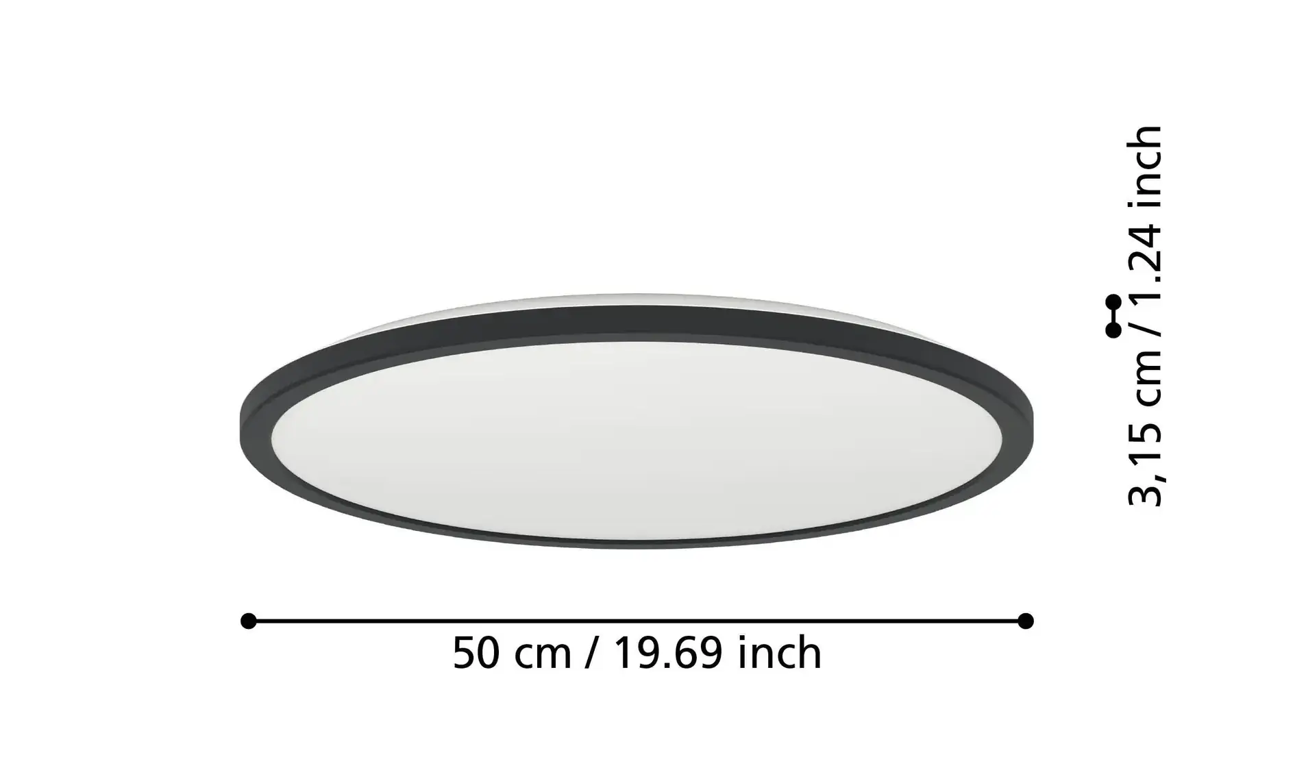 Eglo Deckenleuchte Rovito schwarz Ø 50 cm